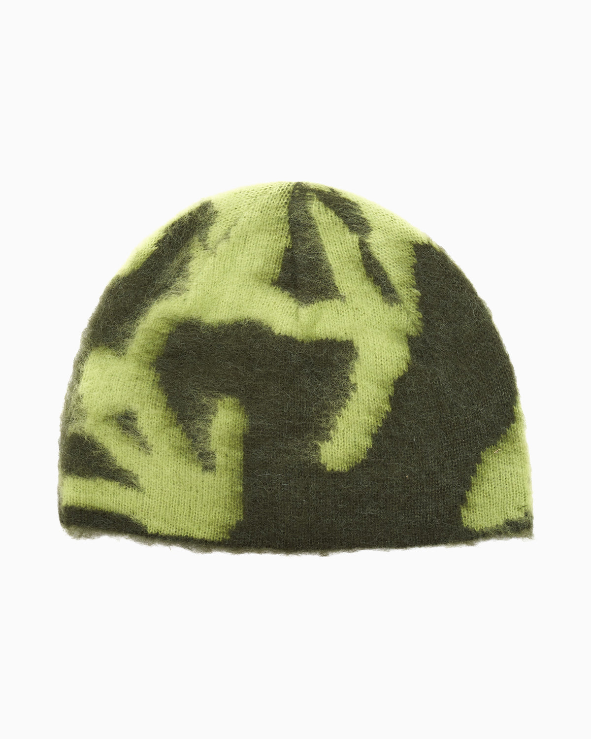 New Unisex Green and Black hat Mohair blend Made in Italy Multicolour Striped Mohair Beanie - Hats & Beanies for Men  main image 4