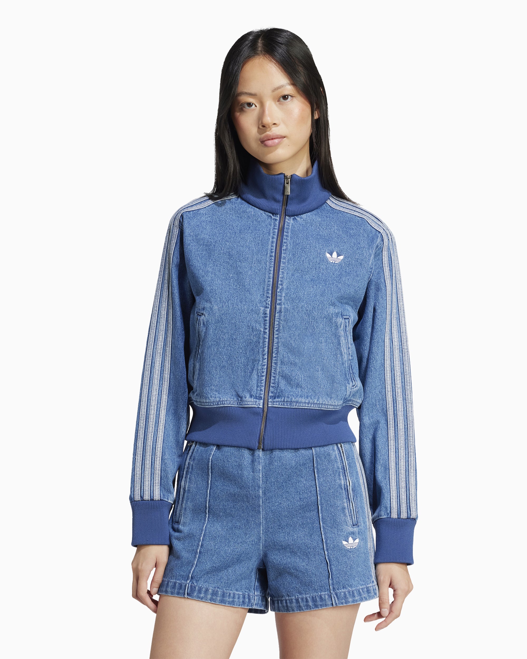 Jackets Coats adidas Originals 3 Stripes Denim Women's Track Jacket - JD2570