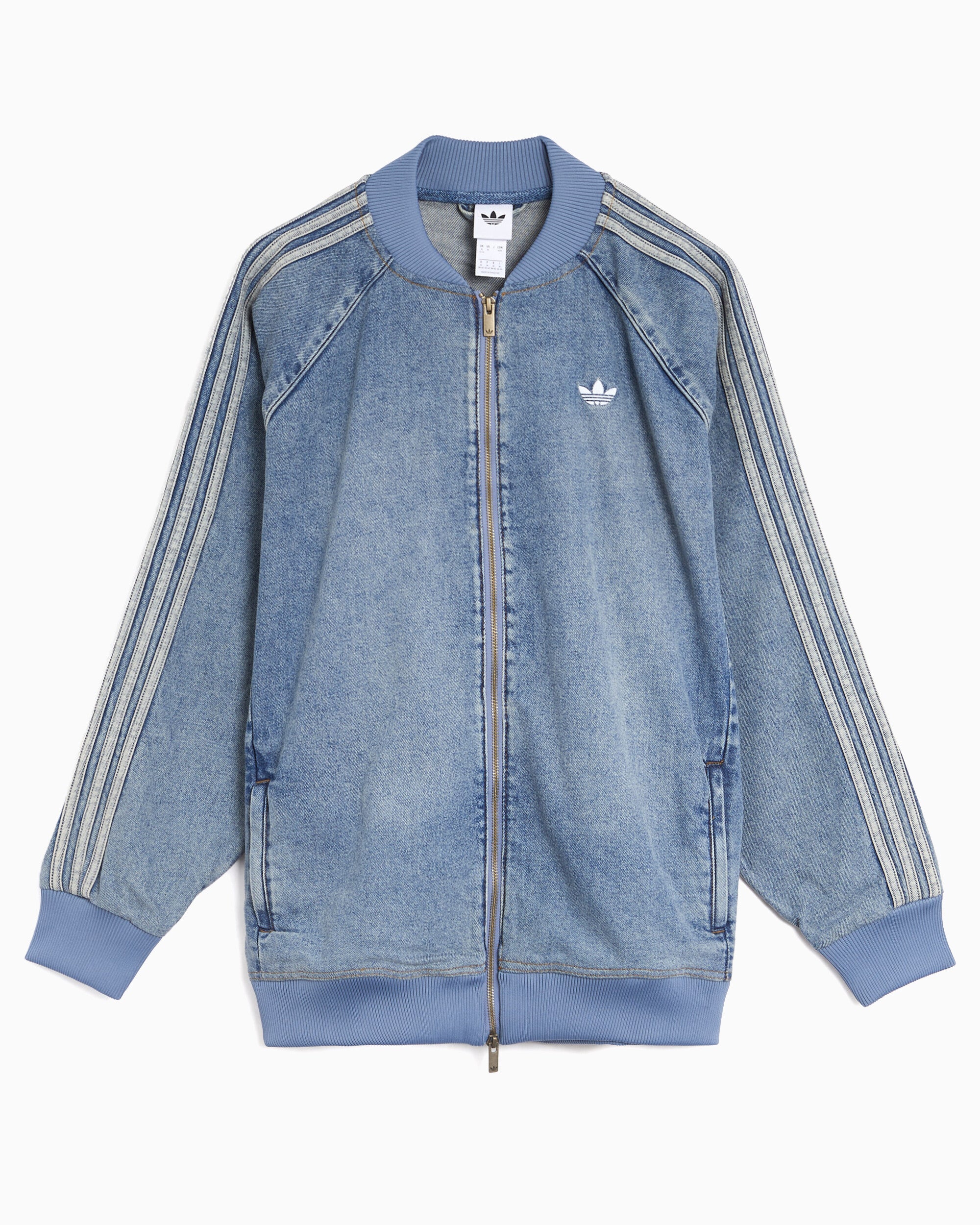 Jackets Coats adidas Originals Denim 3 Stripes Oversize Women's Track Jacket - KQ6473