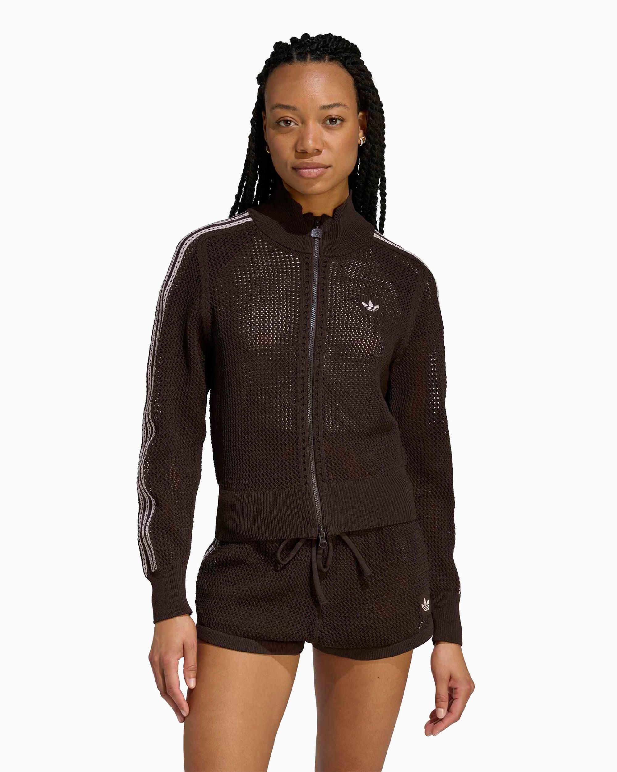 adidas Originals Firebird Knitted Crochet Slim Women's Track Jacket adidas Originals Firebird Knitted Crochet Slim Women's Track Jacket