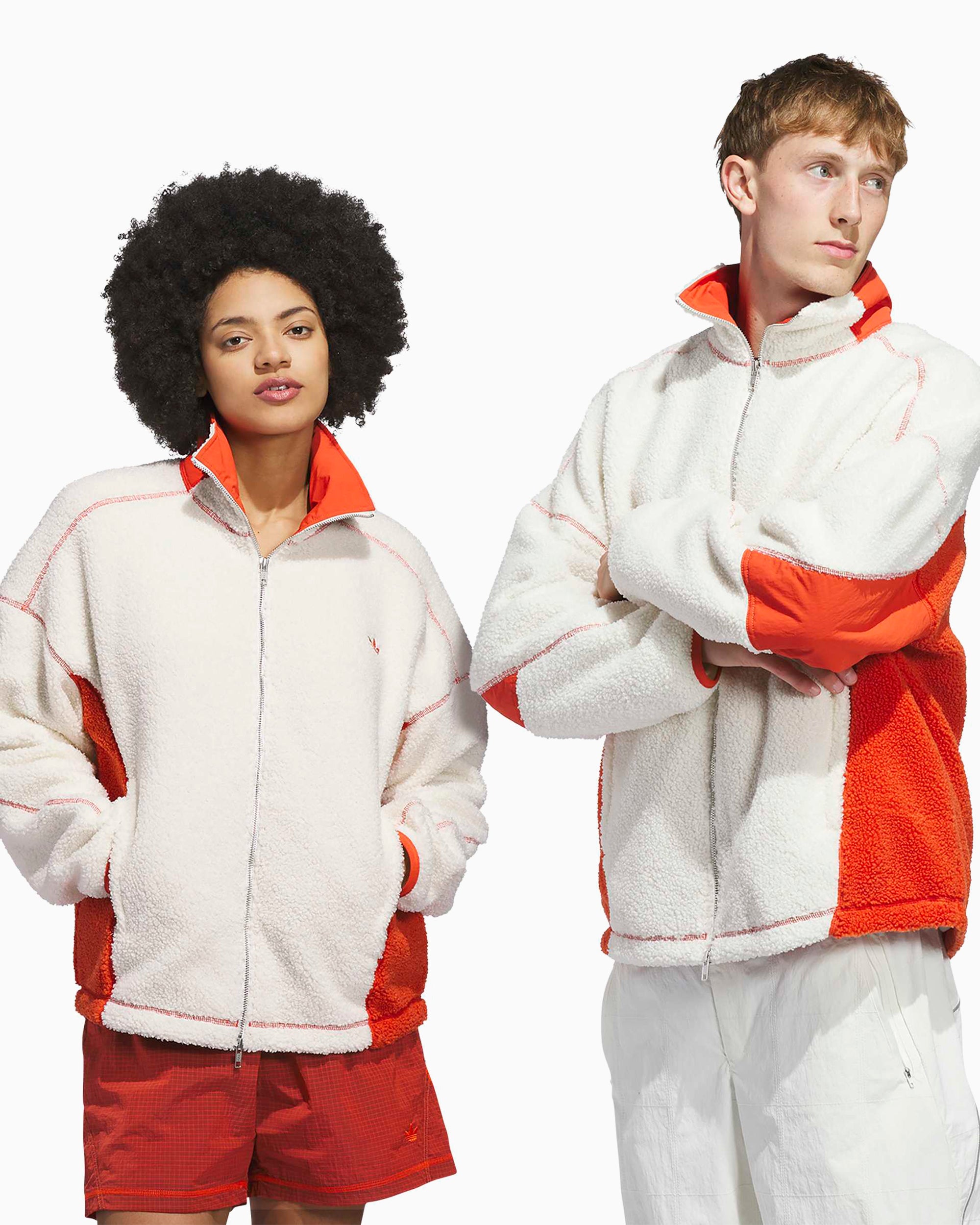 Jackets Coats adidas Originals Los Angeles Adams Blvd Oversize Unisex Fleece Jacket - JX6150