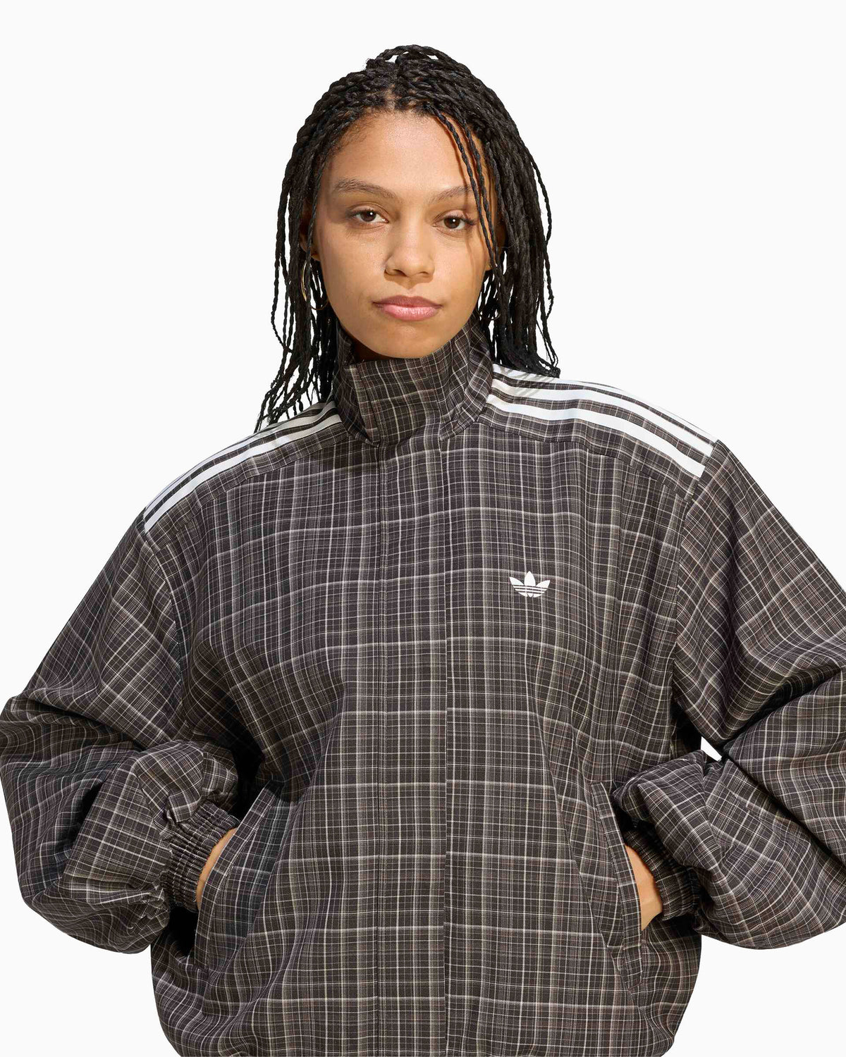 Jackets Coats adidas Originals Plaid Bubbly Relaxed Women's Light Jacket - LG3953