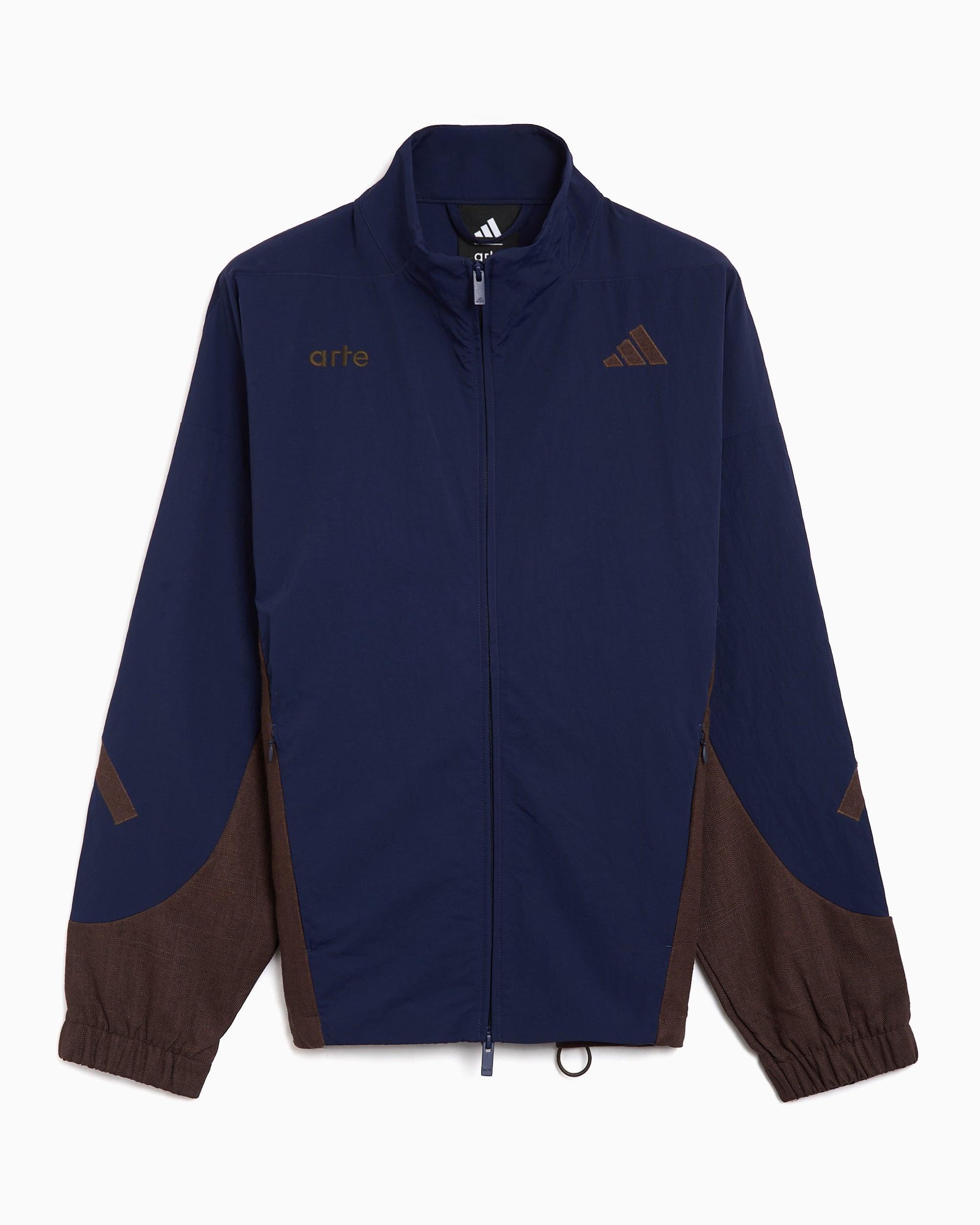 00sアディダス トラックジャケット ネイビー ブラウン 刺繍 adidas Originals x Arte Antwerp Z.N.E. Full Zip Relaxed Men's Track Ja