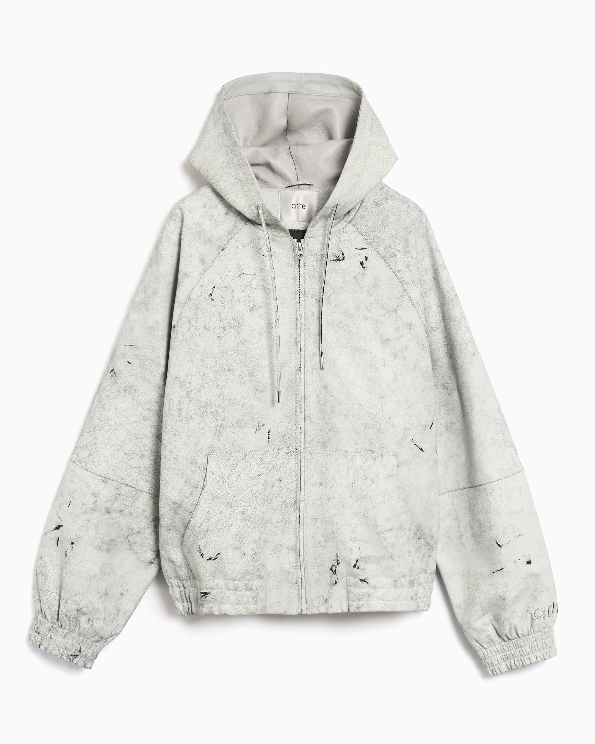 ARTE ANTWERP アルテ　レザー　ブルゾン　ジャケット　ホワイト Arte Antwerp Cracked Relaxed Men's Leather Jacket