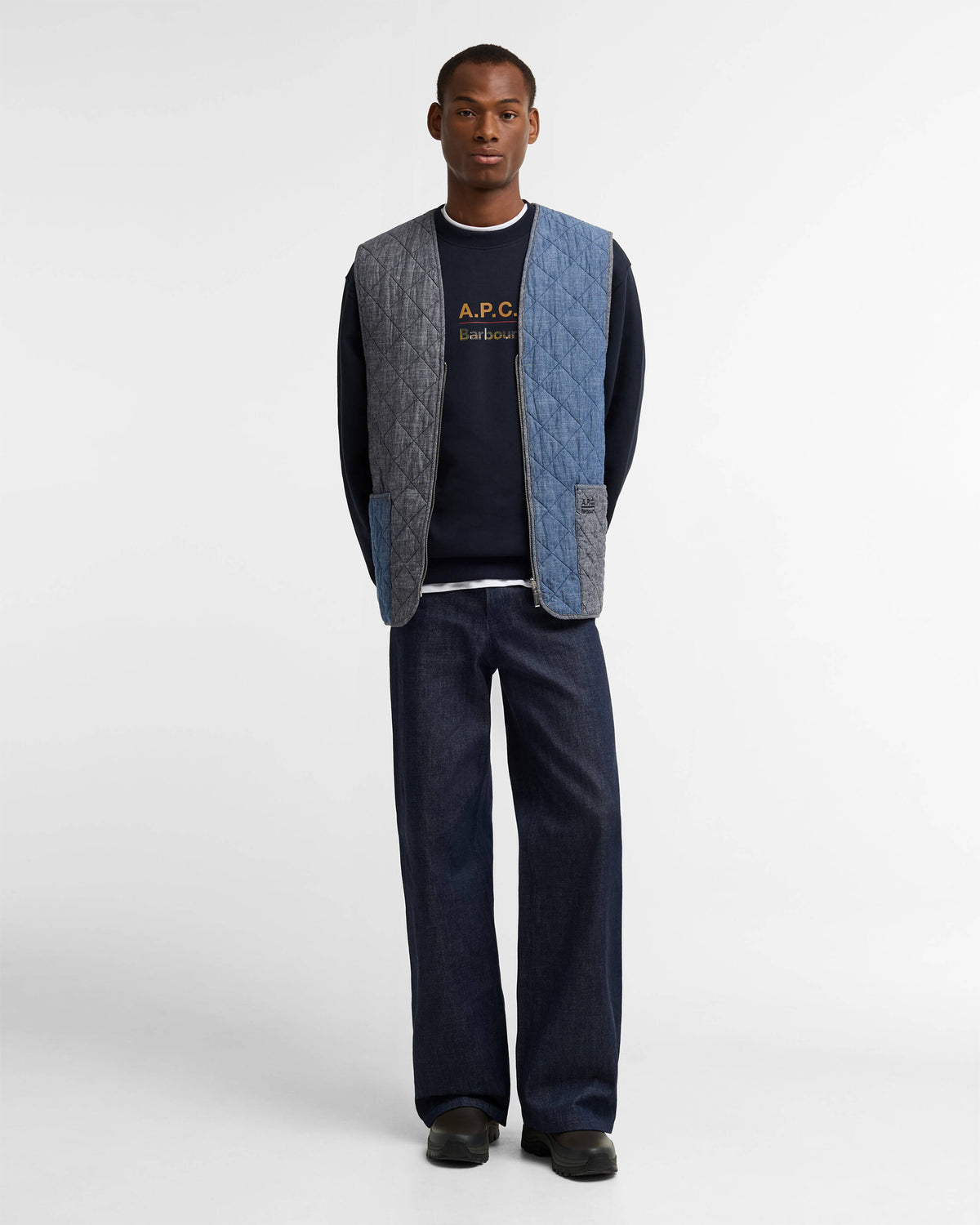 Jackets Coats Barbour x A.P.C. Zip-in Quilt Relaxed Men's Vest - MLI0069BL25
