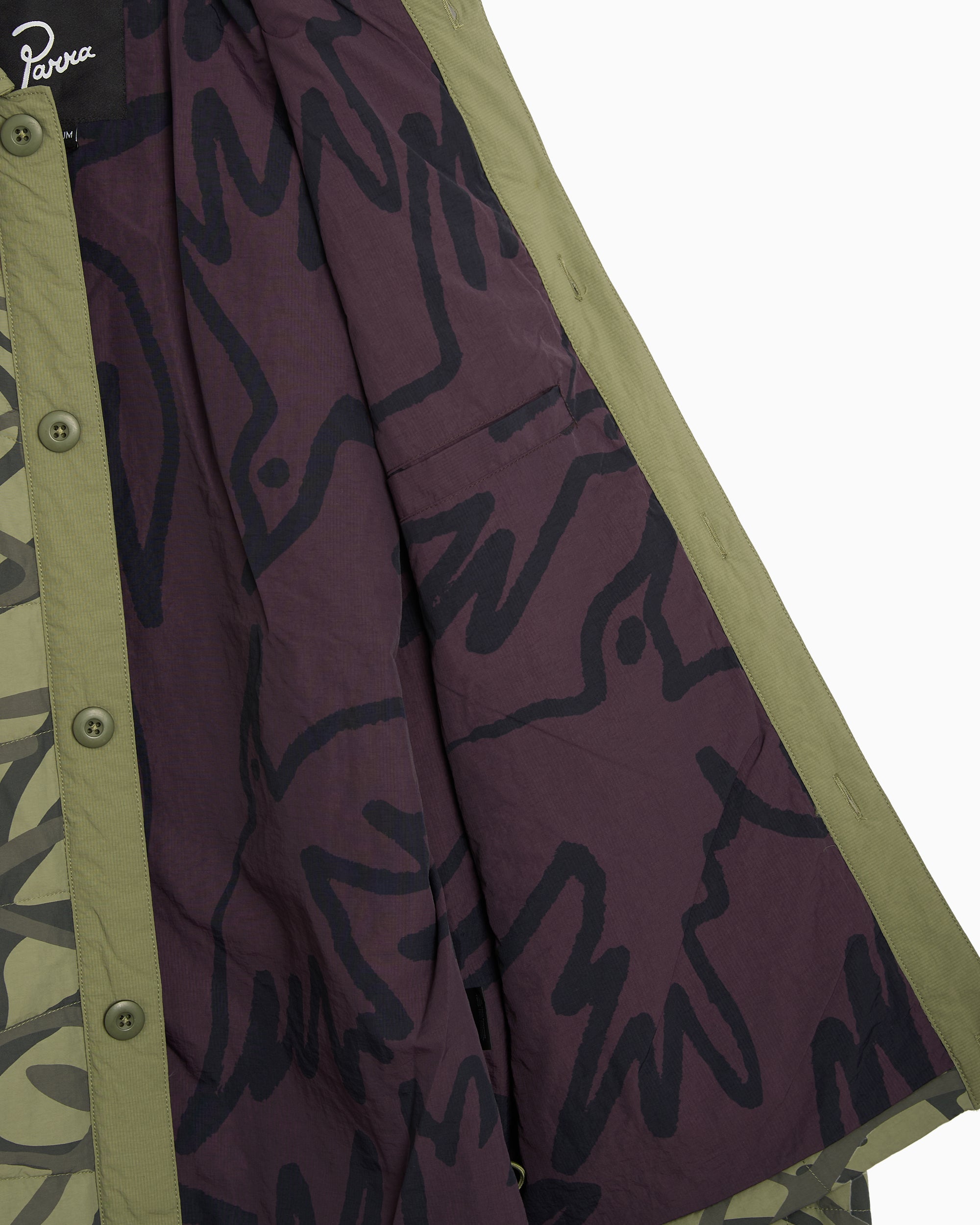 Jackets Coats by Parra A Forest Graphic Boxy Men's Quilted Jacket - 55200-GREEN