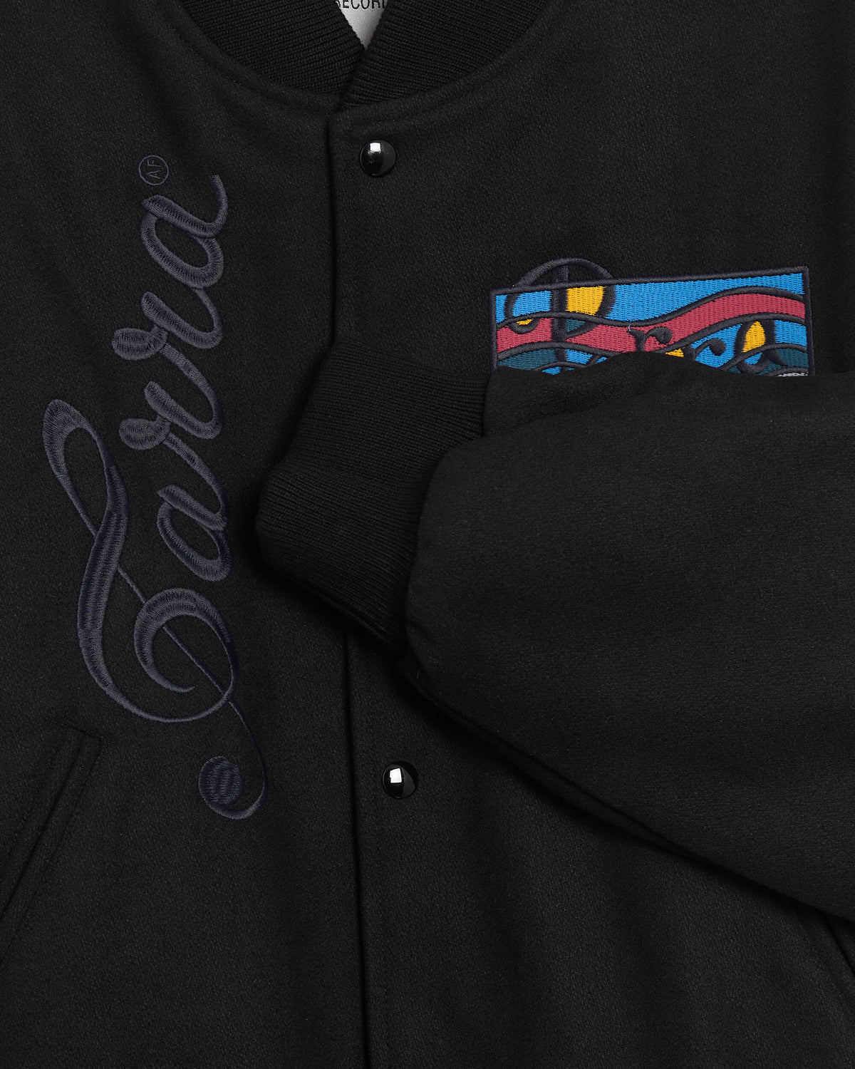 Jackets Coats by Parra All The Best Embroidered Relaxed Men's Varsity Jacket - 56355-Black