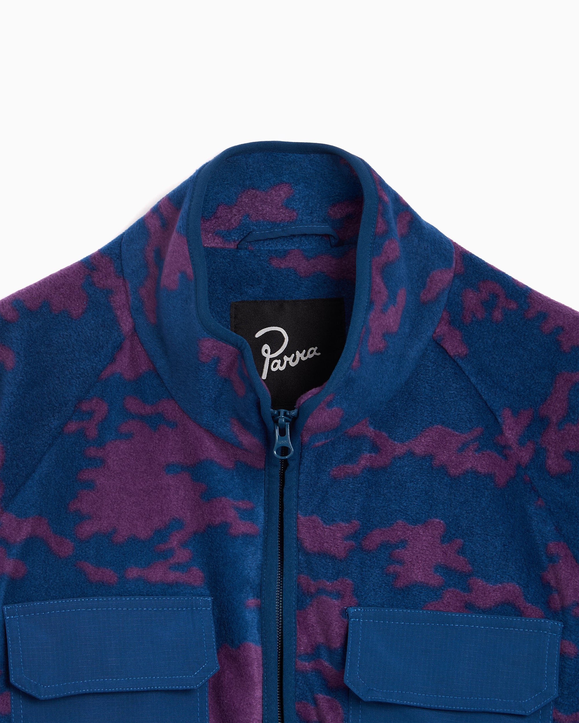 Jackets Coats by Parra Purple Darwin Camo Print Relaxed Men's Fleece Jacket - 56255-Blue