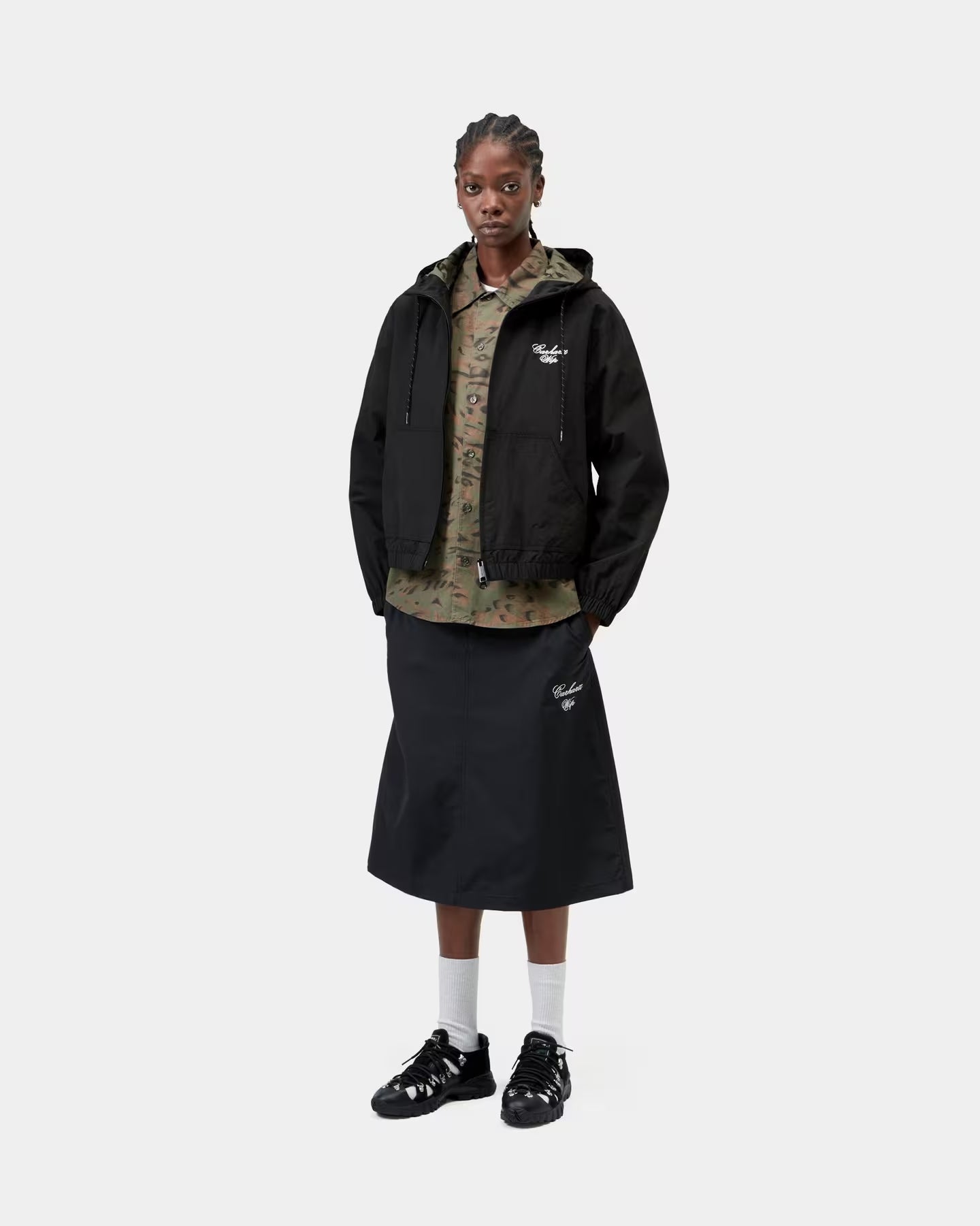 Jackets Coats Carhartt WIP Travon Logo Relaxed Women's Windbreaker - I036797-K02XX