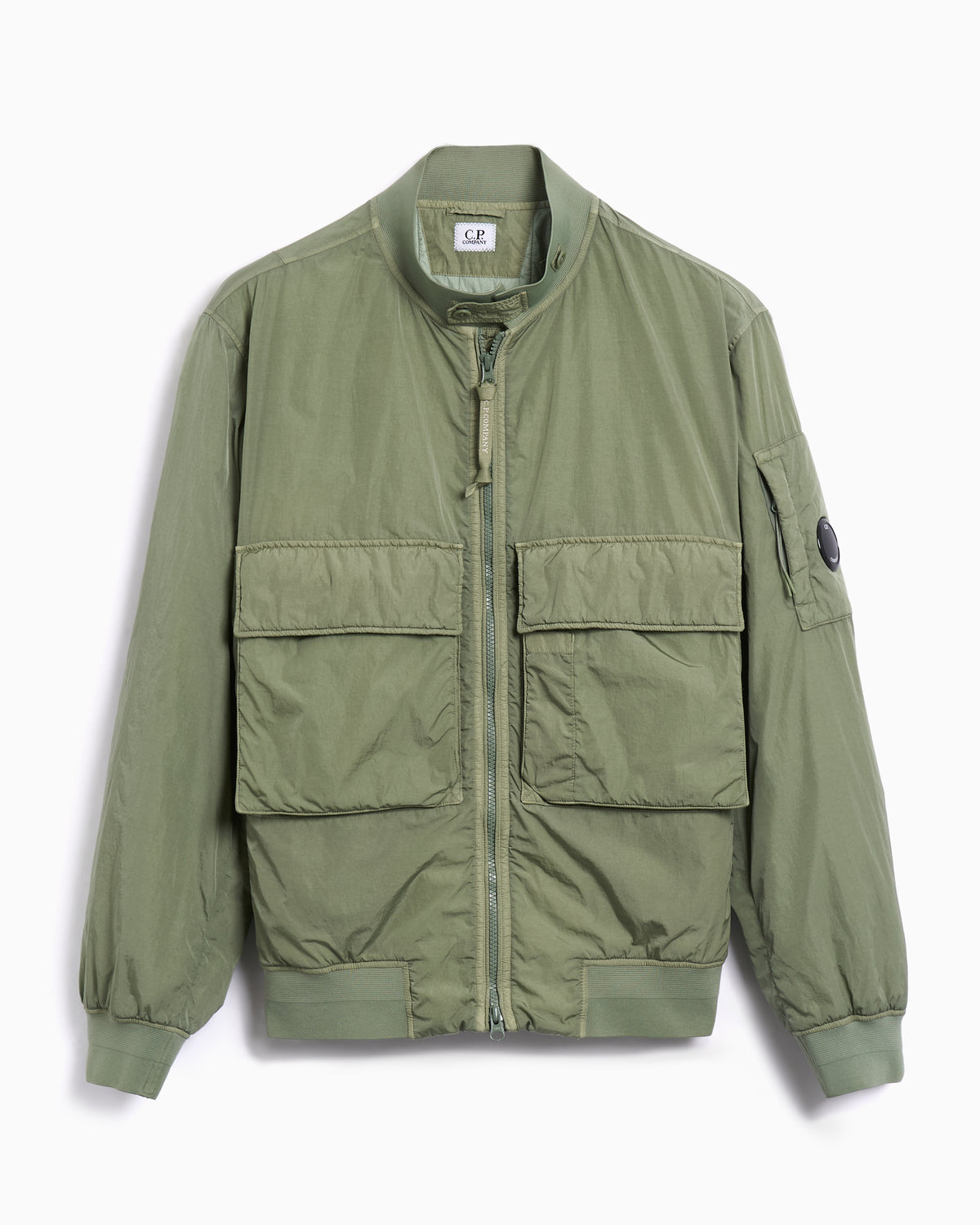 C.P. COMPANY Logo-Plaque Bomber Jacket C.P. Company Beige Chrome 