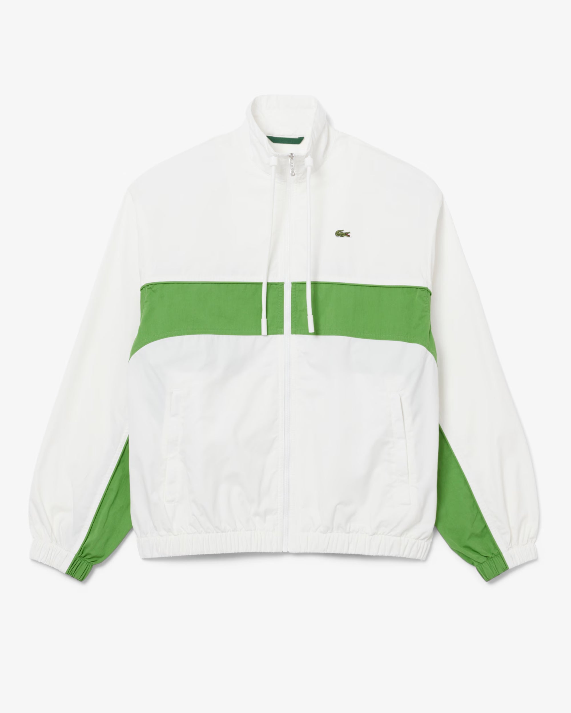 (レア)Lacoste ジャケット ホワイト/ネイビー/グリーン Lacoste Re-edition Logo Relaxed Women's Light Jacket