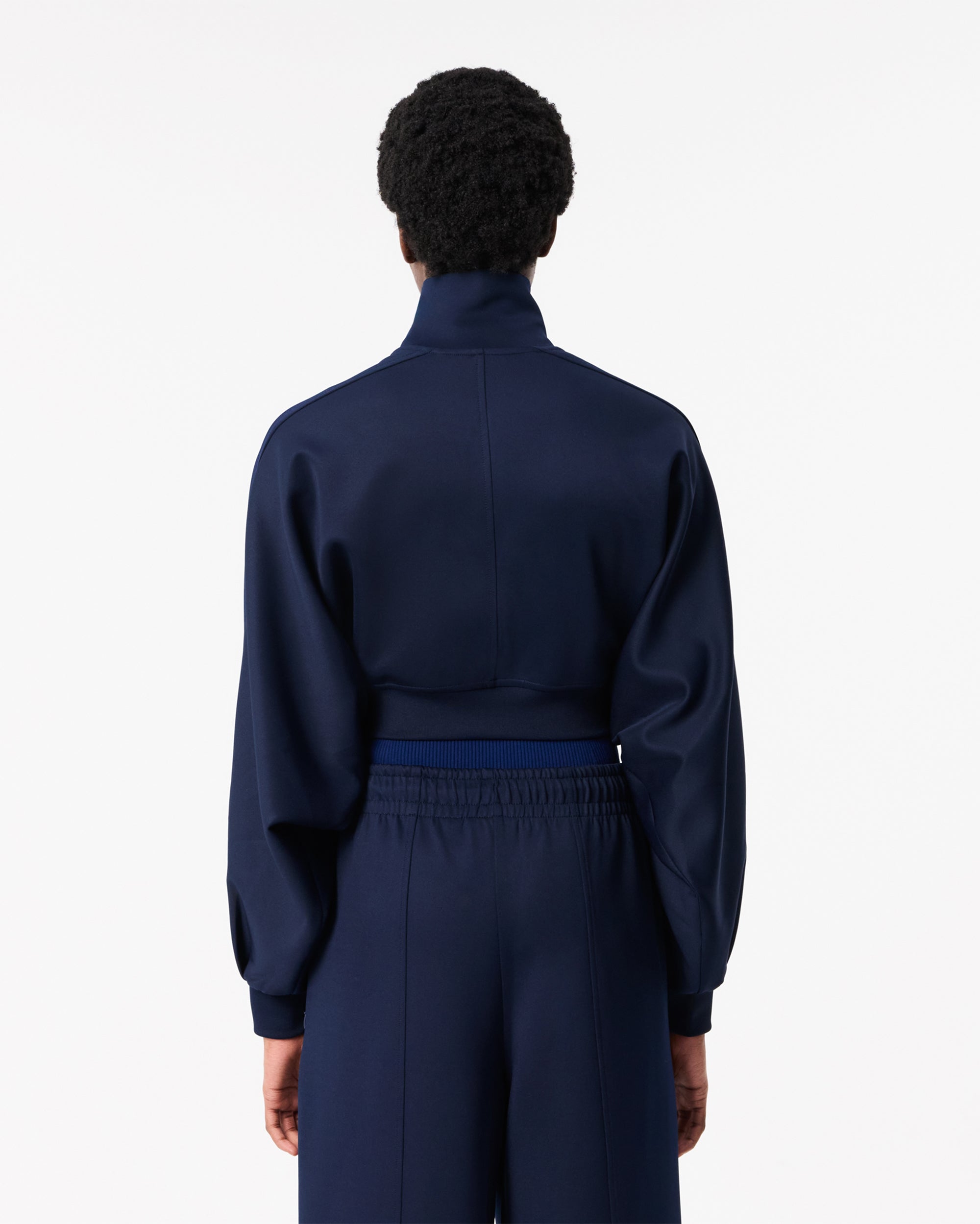 Jackets Coats Lacoste Women's Cropped High Neck Zip-Up Interlock Jacket - SF3567-00-166