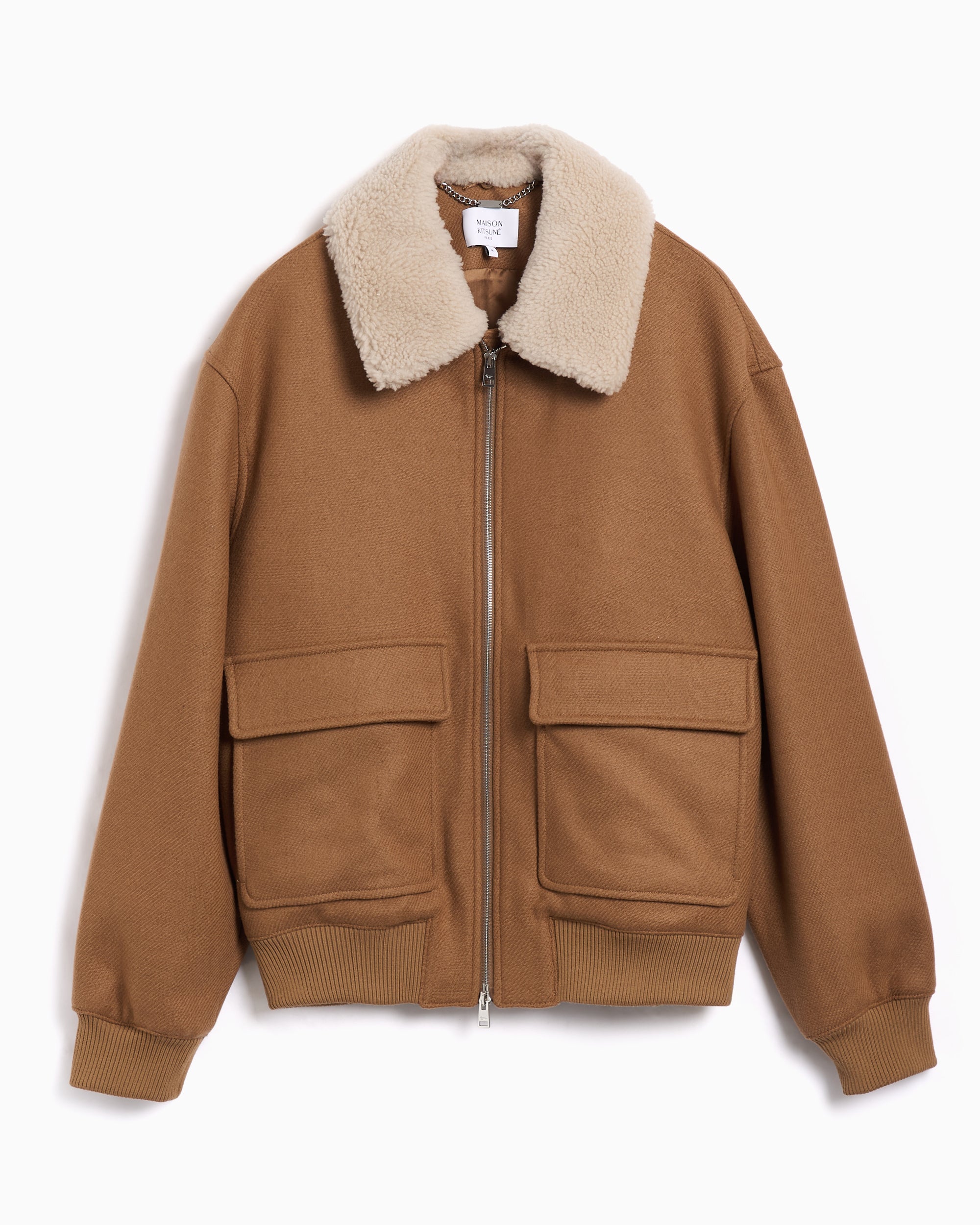 Maison Kitsuné Shearling Collar Relaxed Men's Bomber Maison Kitsuné Shearling Collar Relaxed Men's Bomber