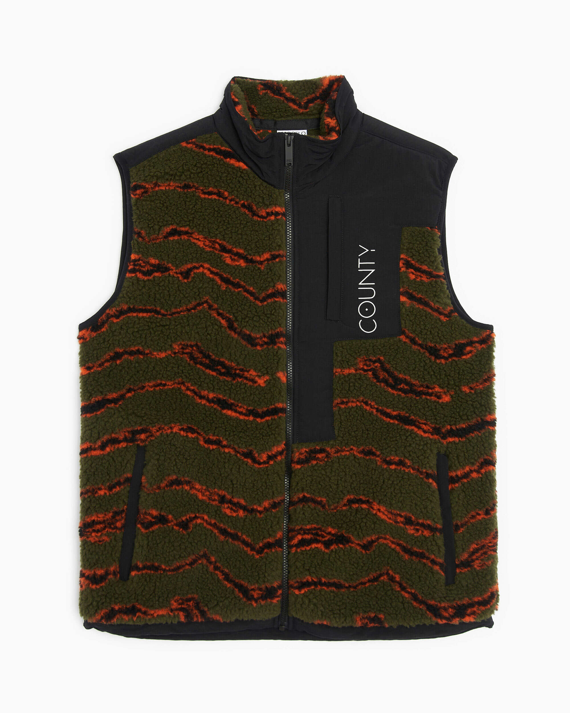 Jackets Coats Marcelo Burlon All Over Camou Pile Zip Men's Vest Men's Vest - CMEA169F21FAB0015620