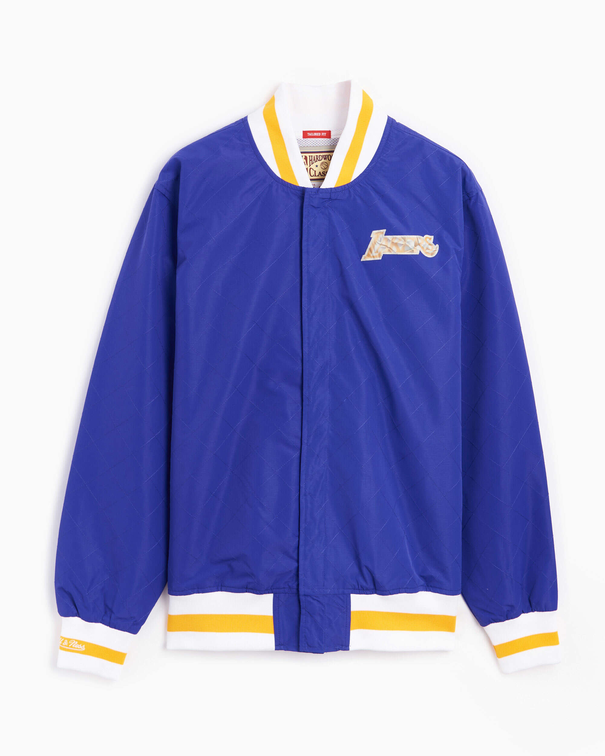 Jackets Coats Mitchell & Ness 75th Anniversary Los Angeles Lakers Men's Warm Up Jacket Men's Jacket - OJBF1201-LALYYPPPDKPR