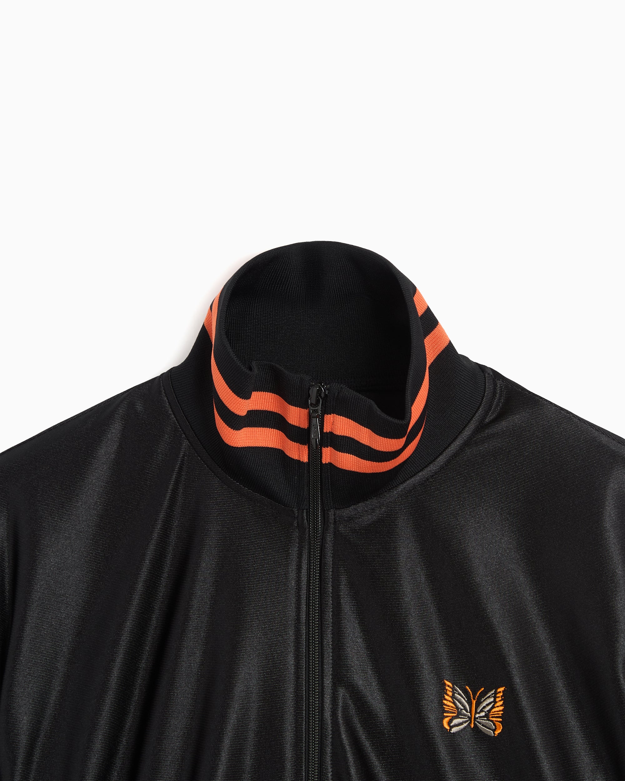 Jackets Coats Needles Tricot Sateen Logo Relaxed Men's Track Jacket - SX217-B-Black