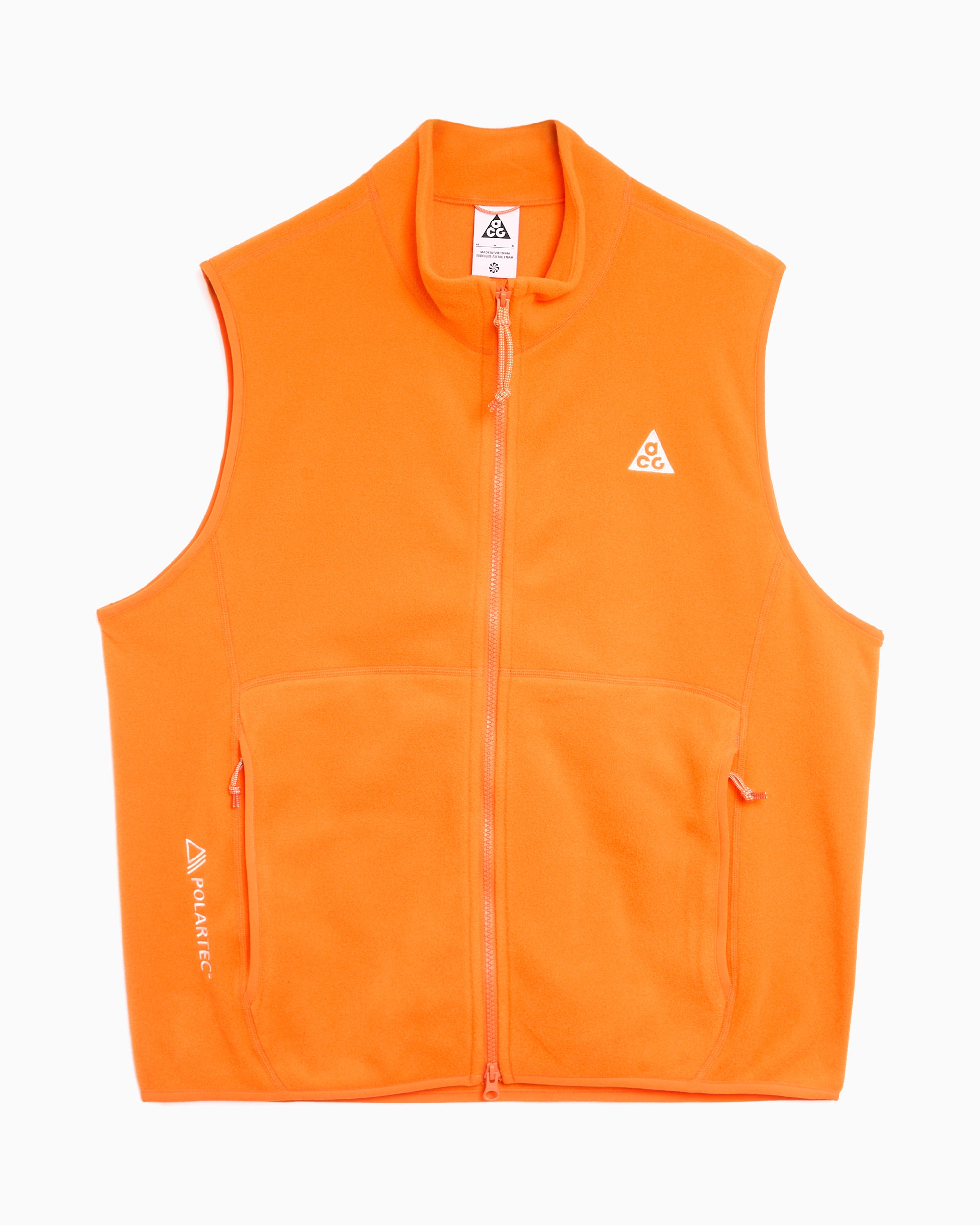 ナイキNIKE ACG \"WOLF TREE\" Half-Zipper Vest Nike ACG 'Wolf Tree' Orange Polartec Fleece 1/2 Zip Vest, Size