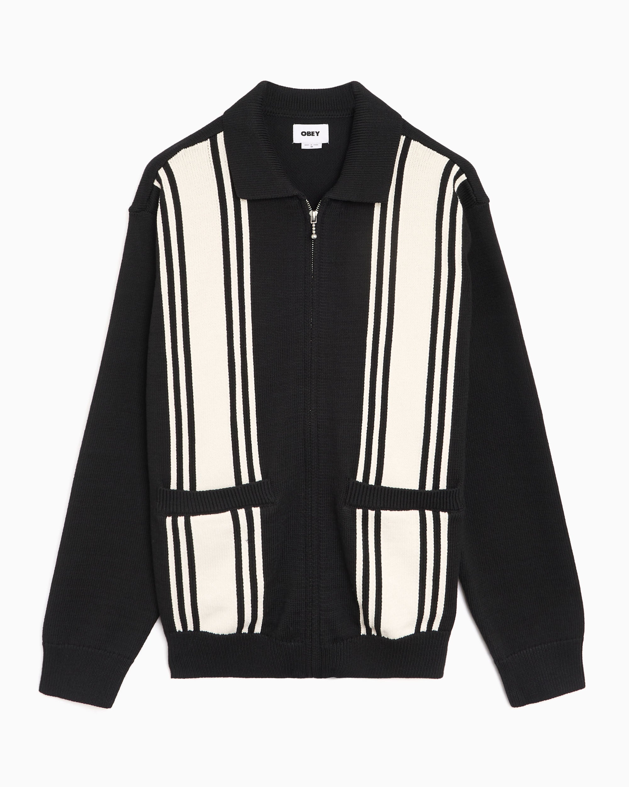 Jackets Coats OBEY Clothing Matt Striped Men's Cardigan - 151010046-BKM