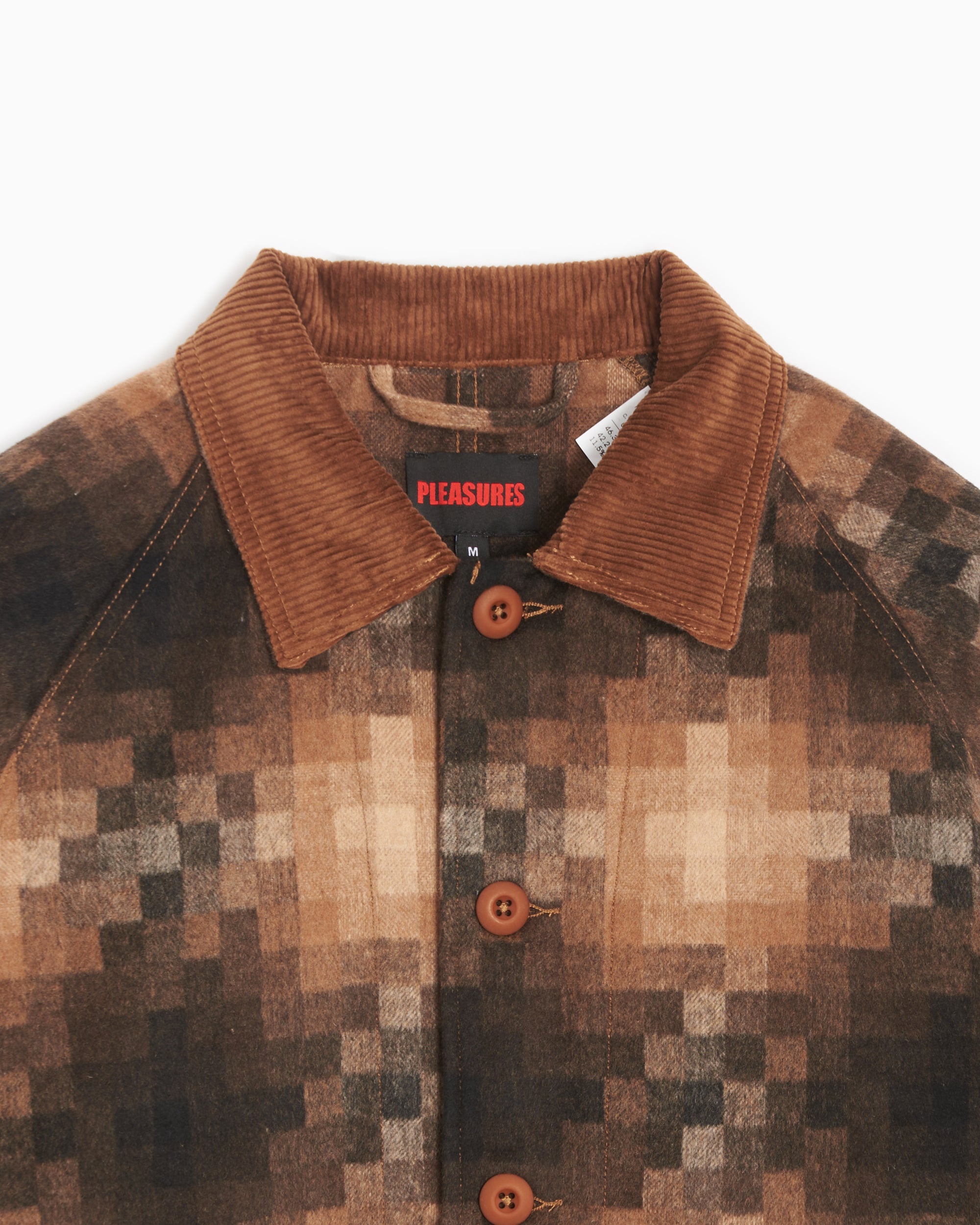 Jackets Coats Pleasures Marlin Checker Men's Work Jacket Men's Work Jacket - P23W006-BROWN