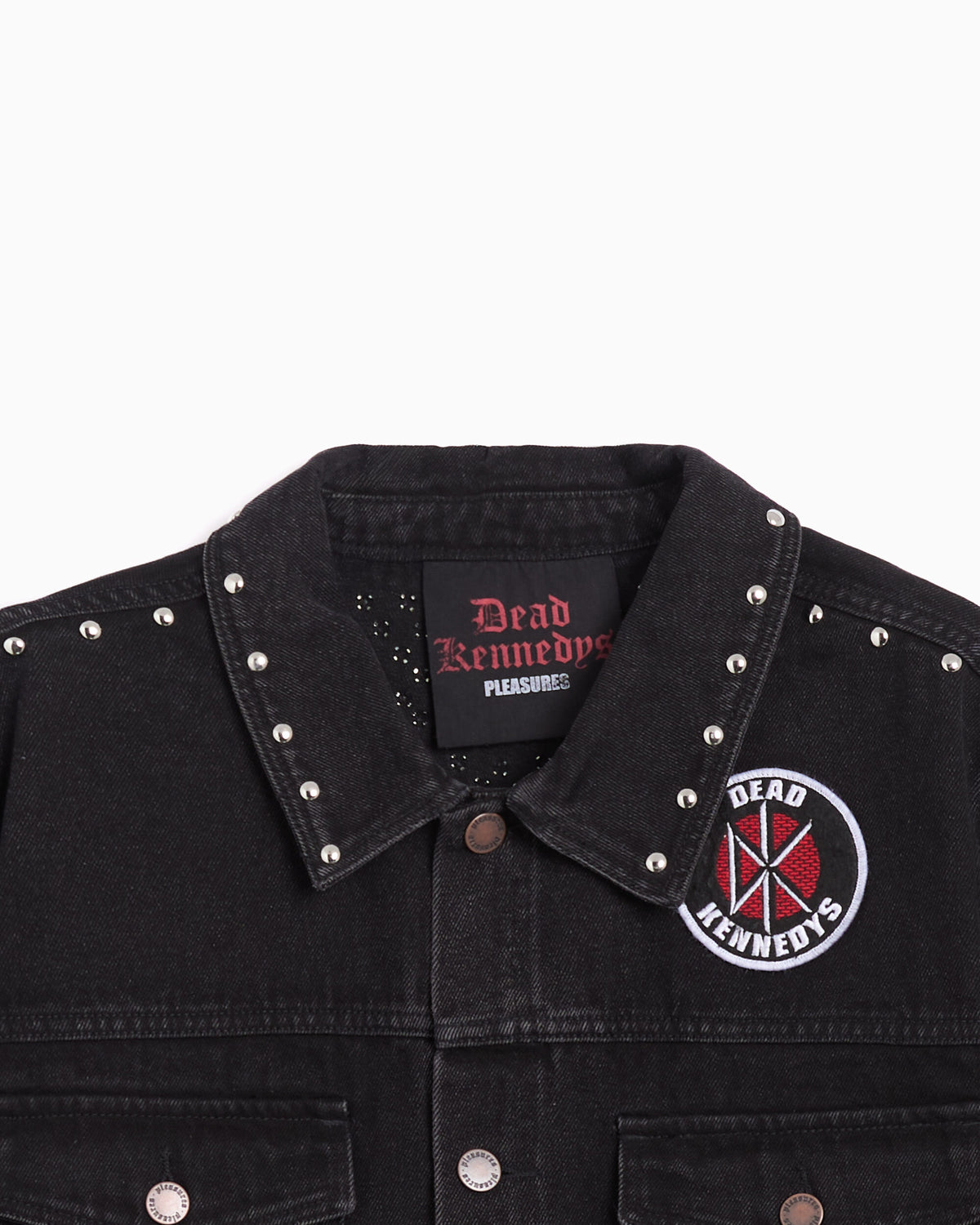 Jackets Coats Pleasures x Dead Kennedys DIY Trucker with Patches Men's Denim Jacket - P26F040-BLACK