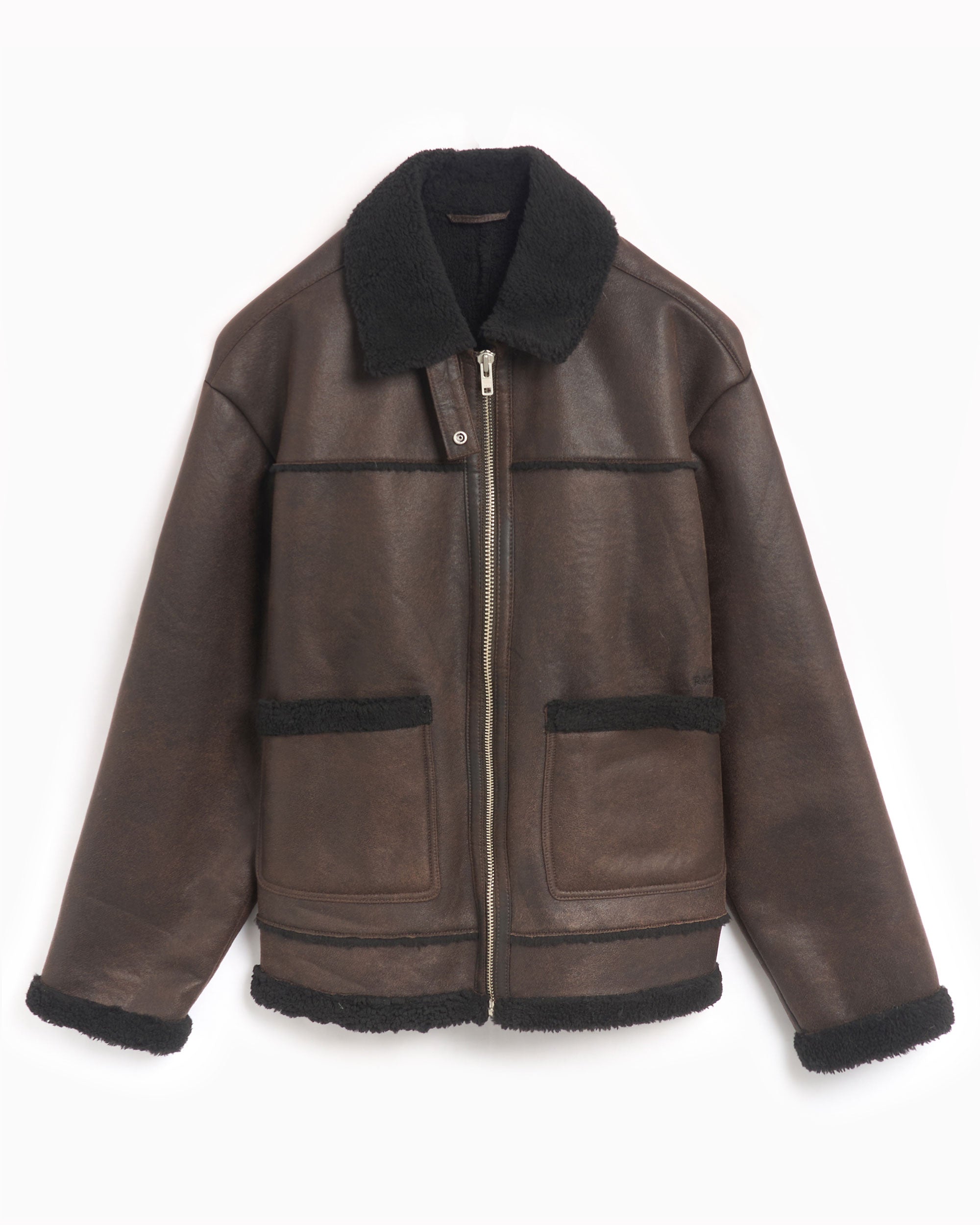 Rassvet Men's Faux Shearling Leather Coat Men's Leather Jacket Rassvet Men's Faux Shearling Leather Coat Men's Leather Jacket