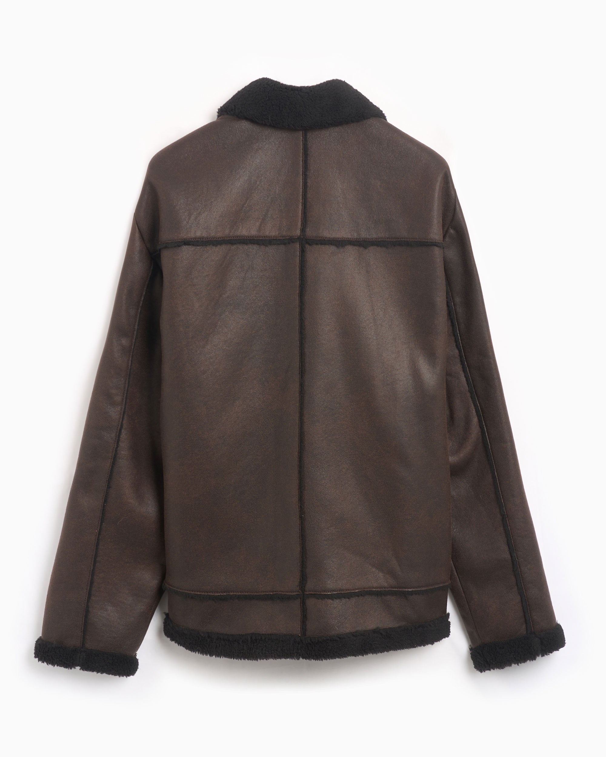 Jackets Coats Rassvet Men's Faux Shearling Leather Coat Men's Leather Jacket - PACC15C005-2