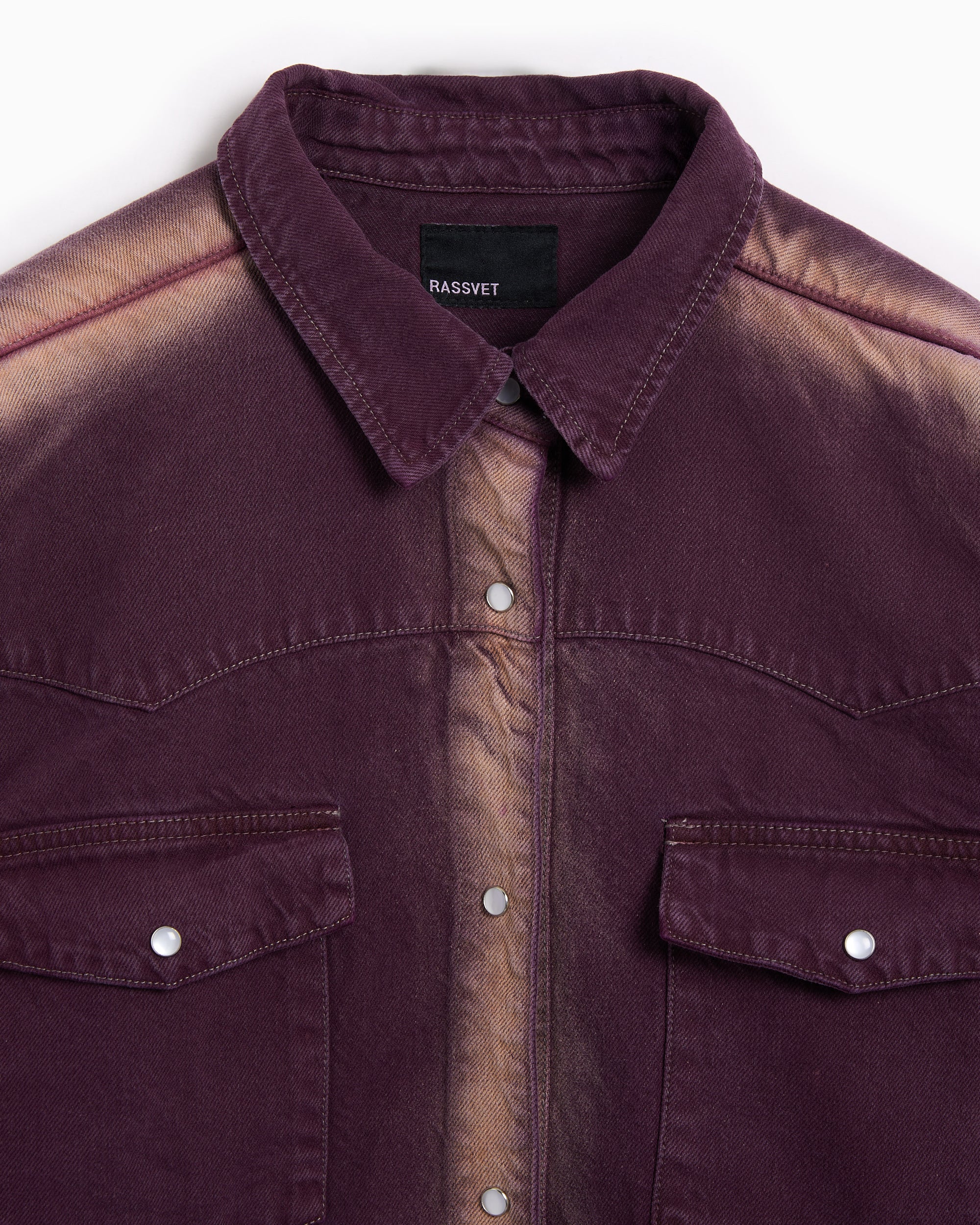 Jackets Coats Rassvet Shadow Wash Denim Relaxed Men's Overshirt - PACC17B011-1