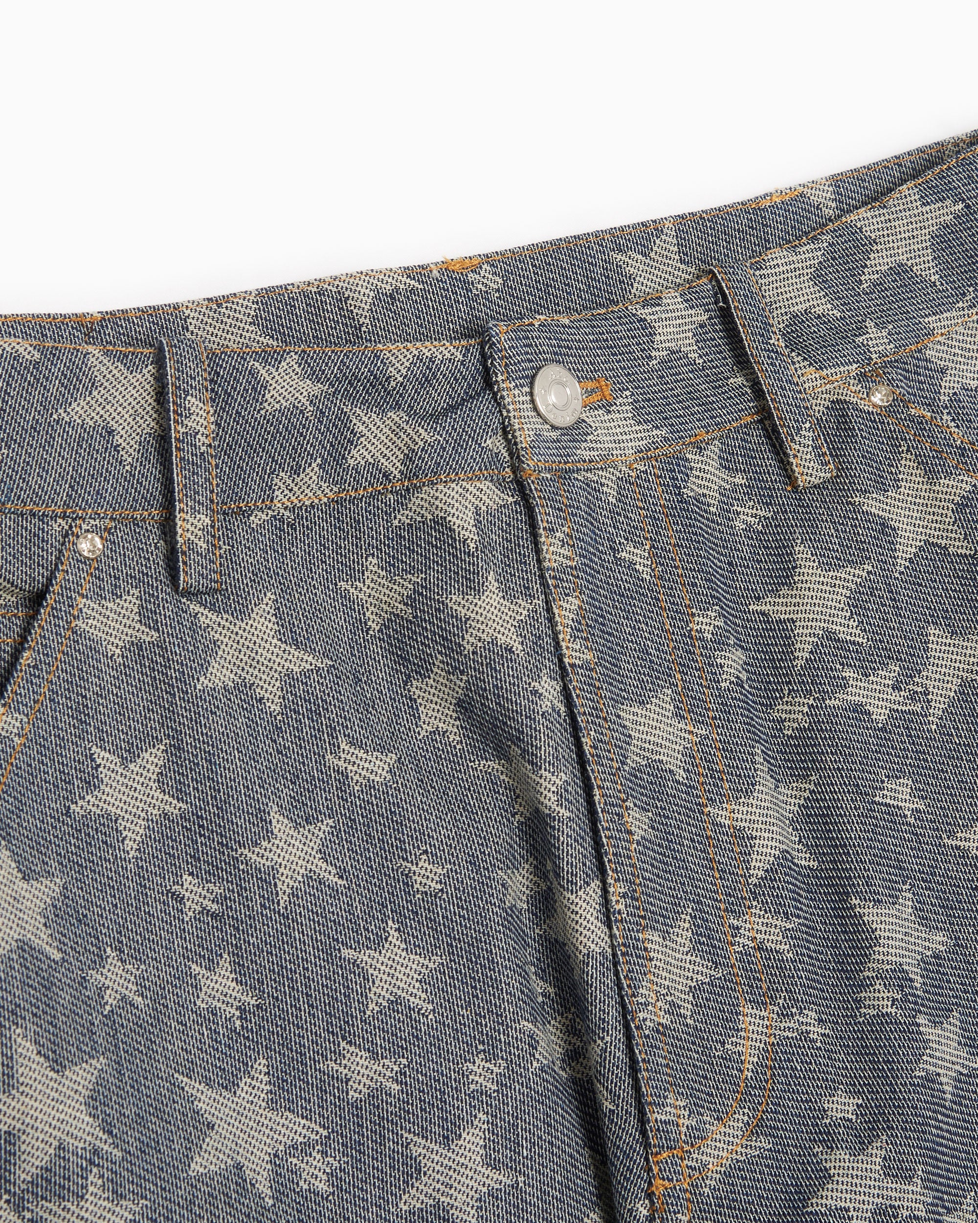 Pants Advisory Board Crystals Abc. Crystal Rivet Men's Double Knee Pants Men's Pants - ABCDFW23CRDKP-Dark Indigo