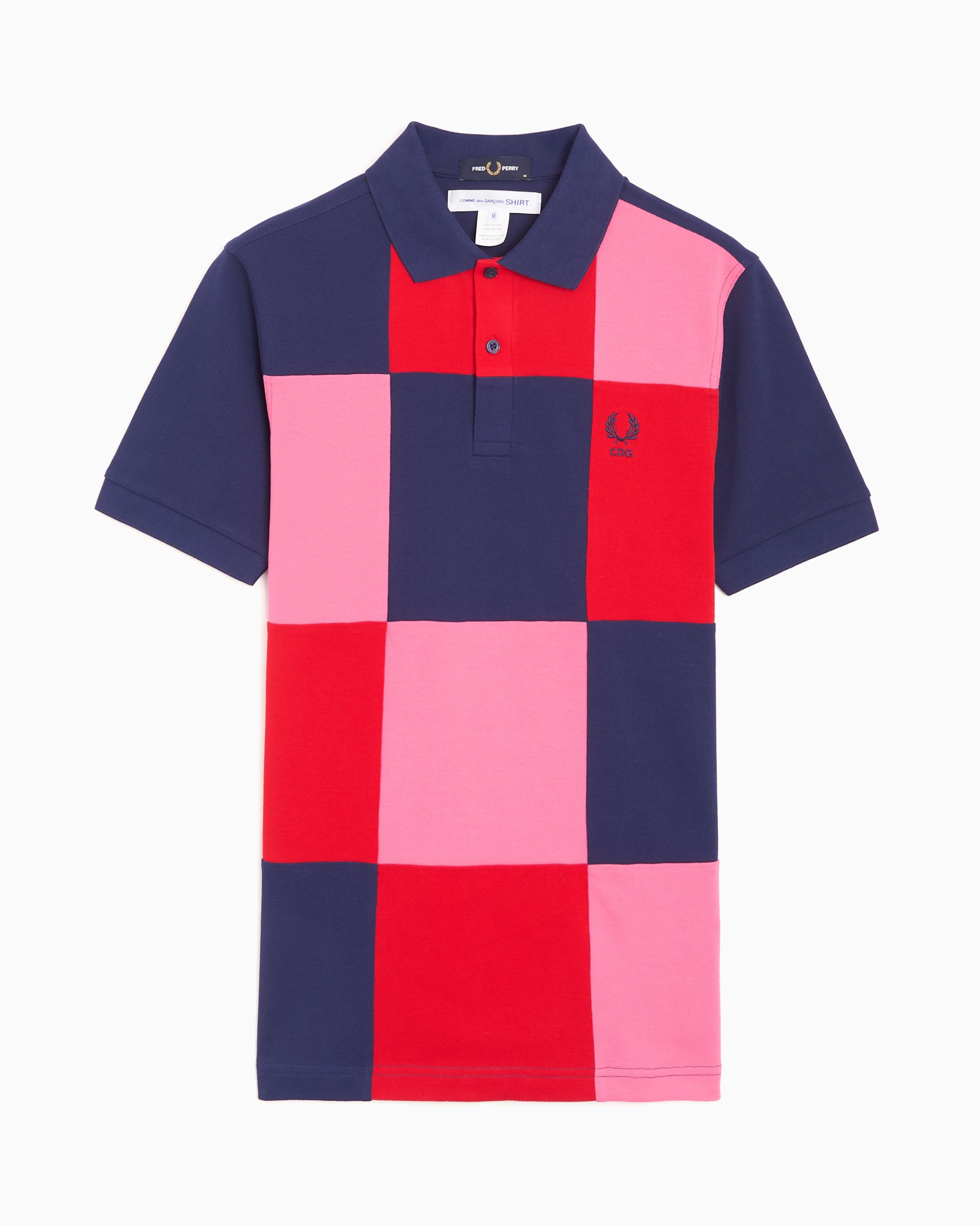 Comme Des Garçons Shirt x Fred Perry Plaid Men's Polo Shirt