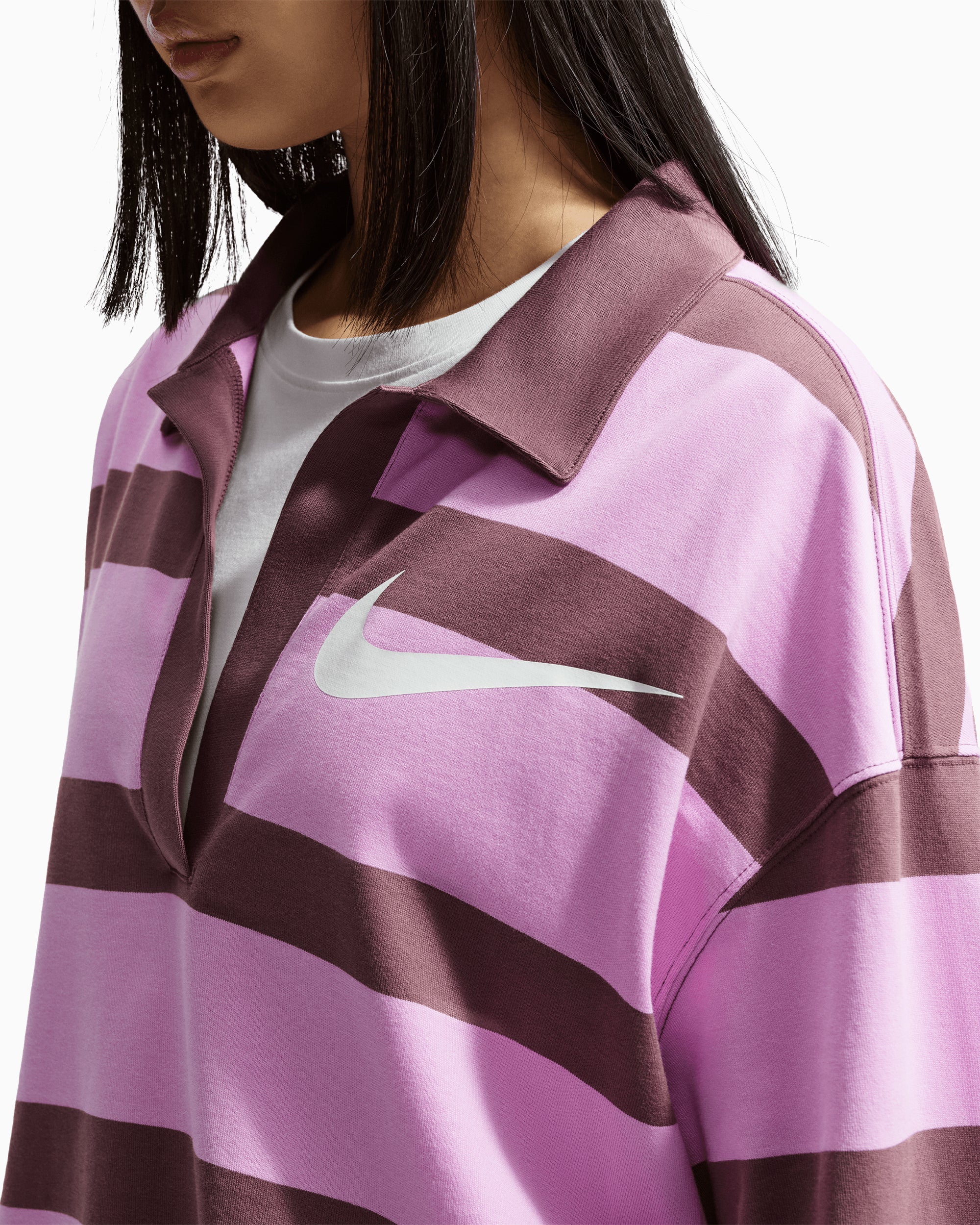 Polo shirts Nike Sportswear Striped Oversize Women's Polo Shirt - IQ0440-503