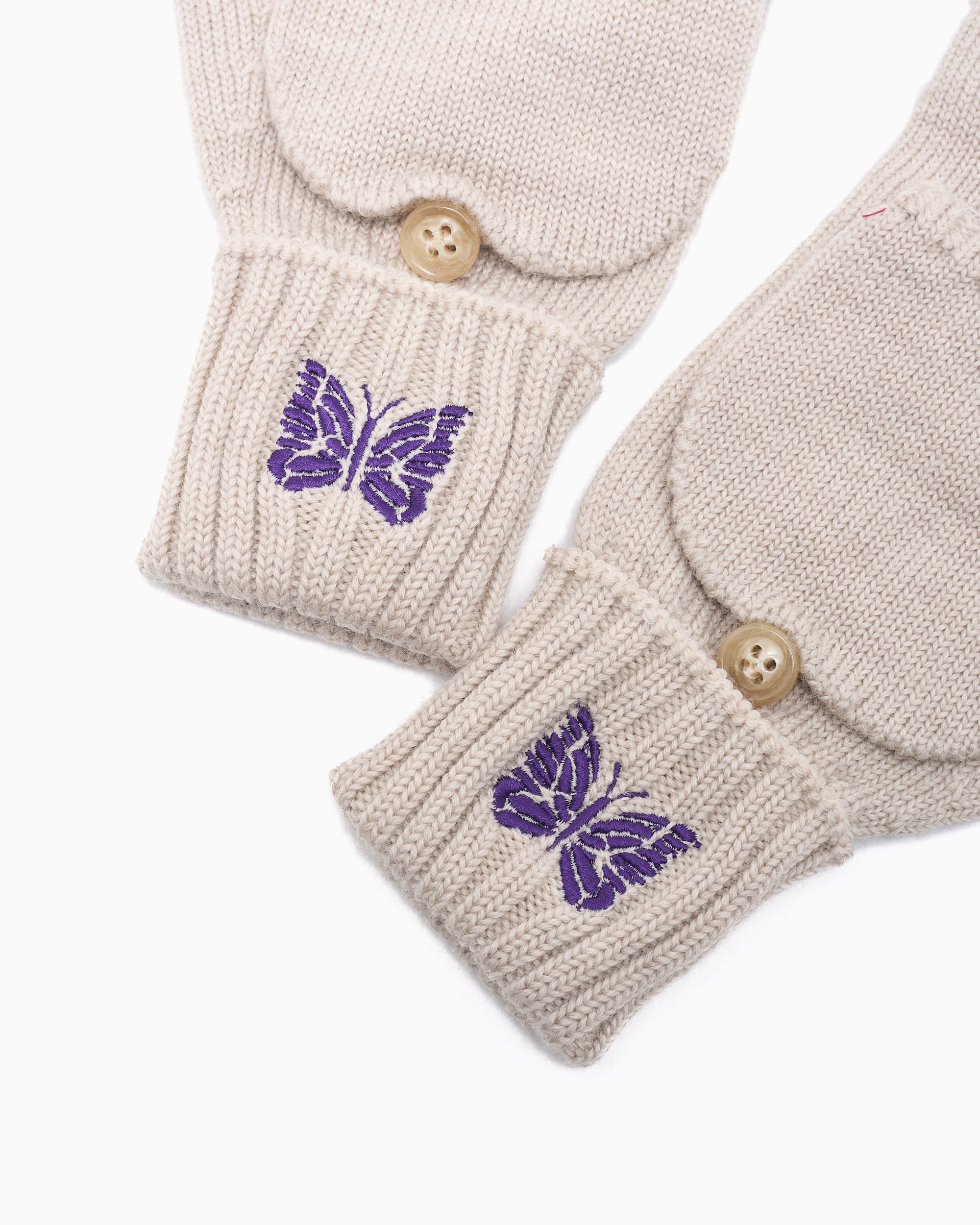 Scarves Gloves Needles Convertibles Unisex Gloves - RW062-A-Beige