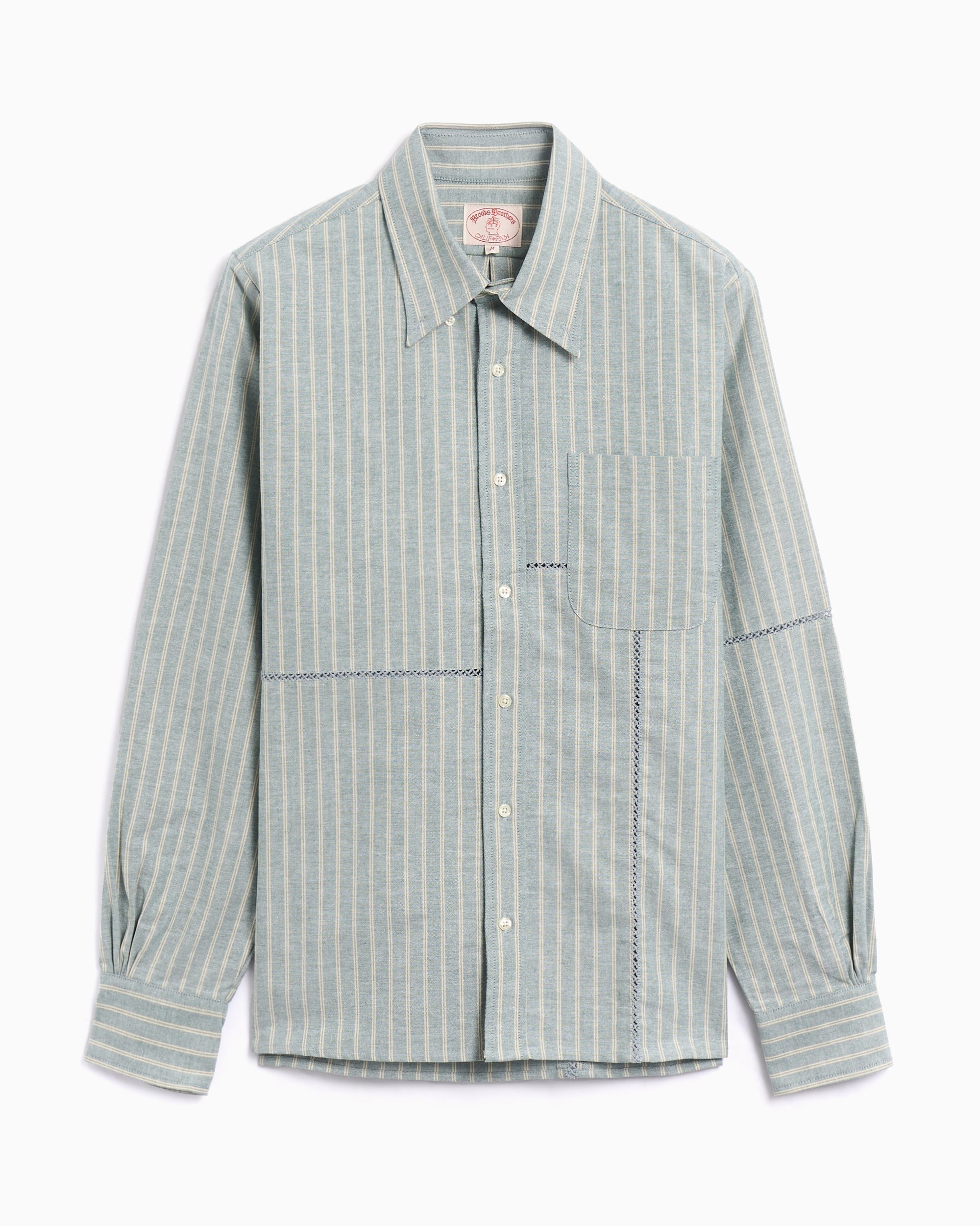Chemise Habillée Brooks Brothers Garçon – Verte Rayée – Taille M (neuf Sans étiquette)