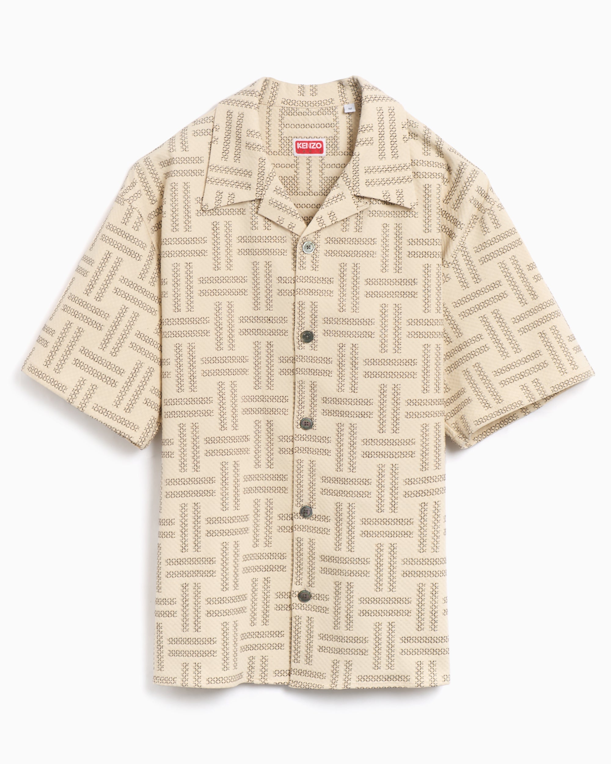 Camisa Kenzo Weave Hawaiian Men's Short Sleeve Shirt para hombre
