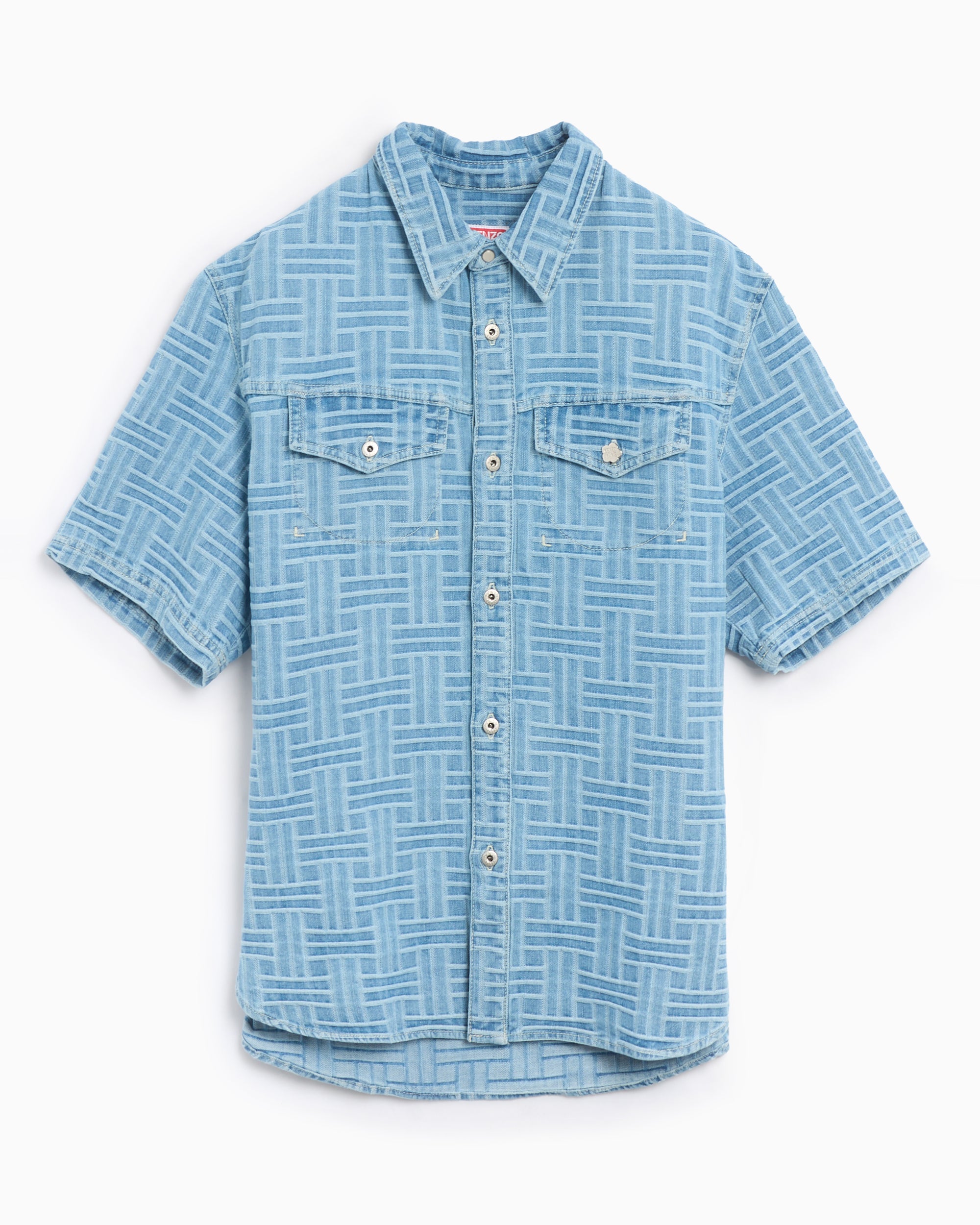 Shirts Kenzo Weave Men's Short Sleeve Shirt Men's Shirt - FF55DC1026J4-DB