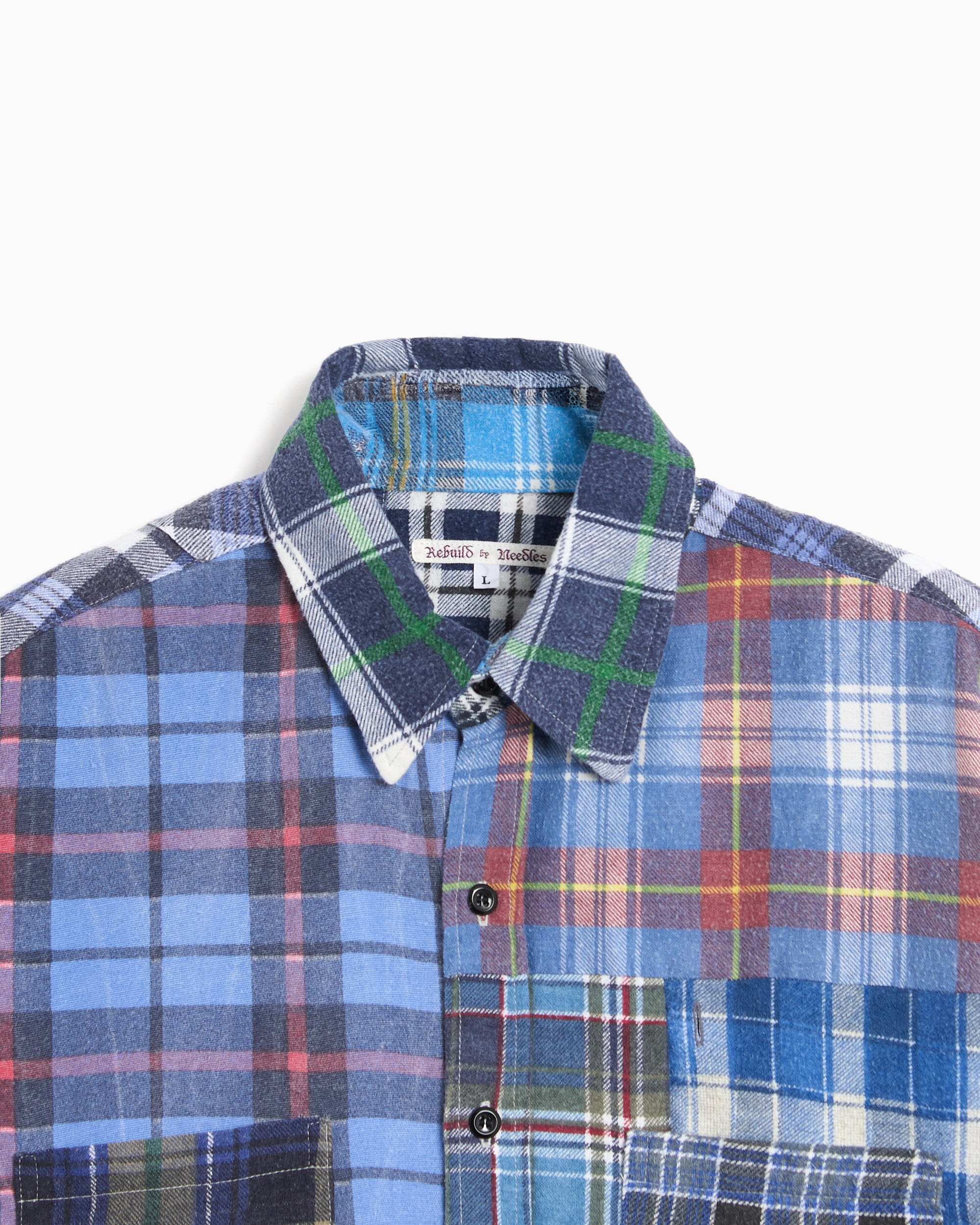 Shirts Needles 7 Cut Flannel Plaid Relaxed Unisex Shirt - SX488-Assorted-L-1