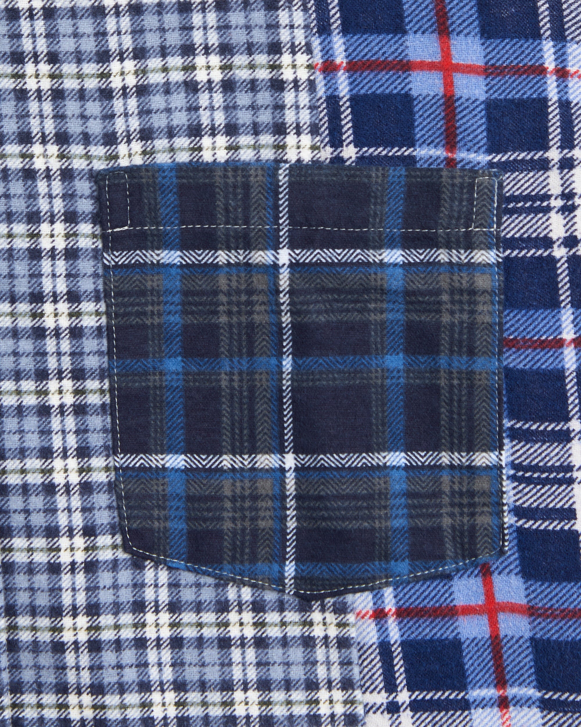 Shirts Needles 7 Cut Flannel Plaid Relaxed Unisex Shirt - SX488-Assorted-M-1