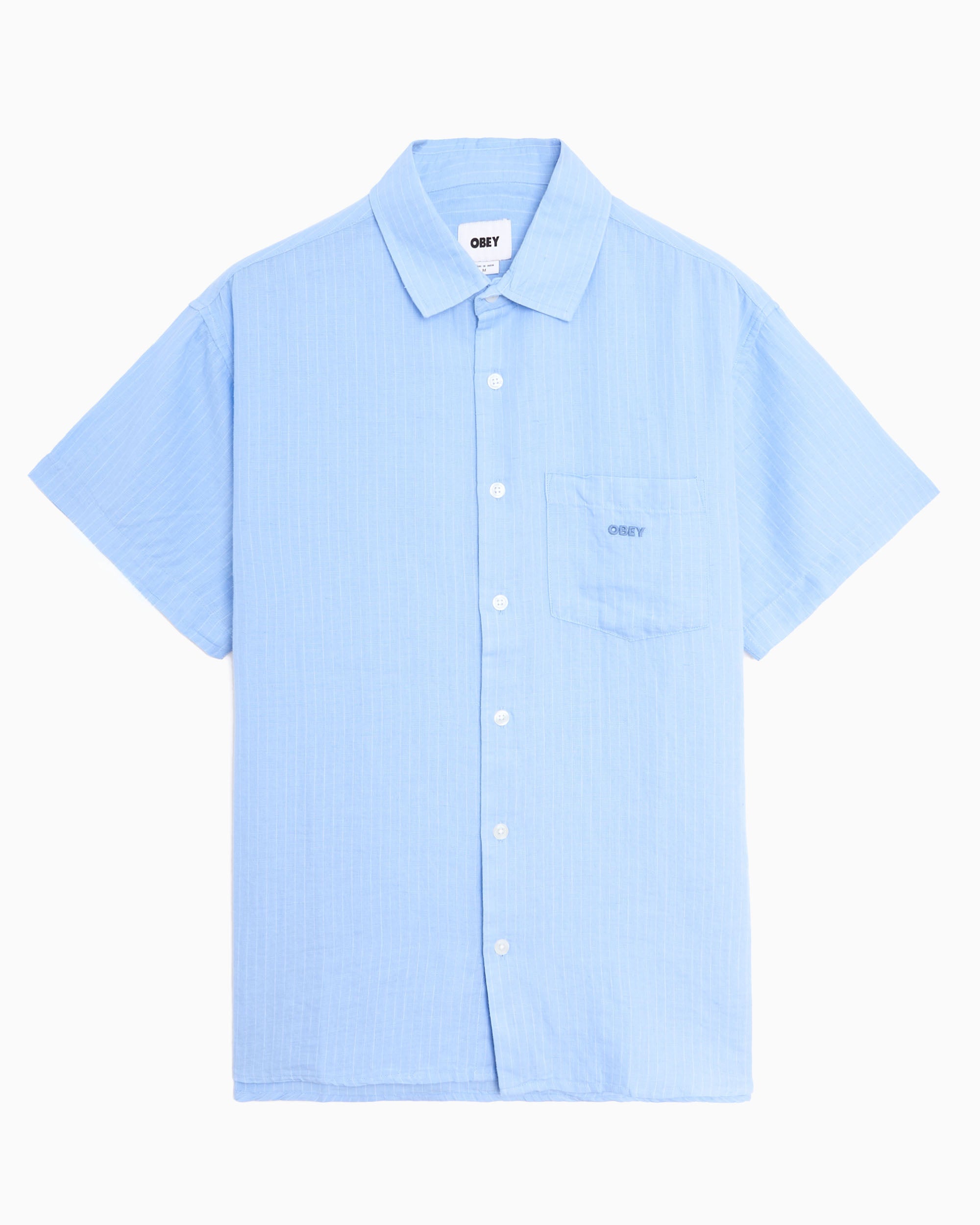 Shirts OBEY Clothing Barry Striped Short-Sleeved Relaxed Men's Shirt - 181210470-SKY