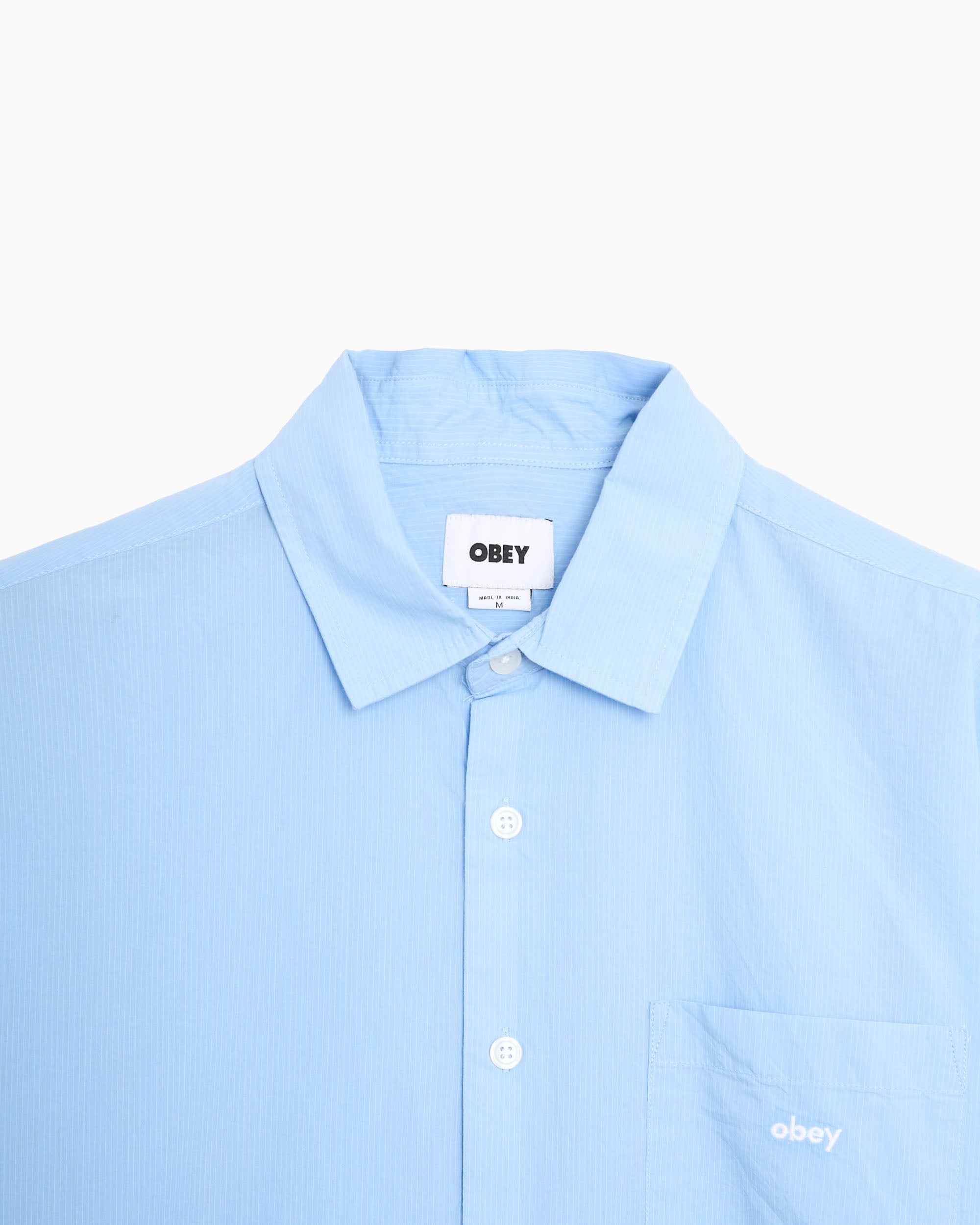 Shirts OBEY Clothing Bigwig Jamie Striped Short-Sleeved Relaxed Men's Shirt - 181210456-SKY