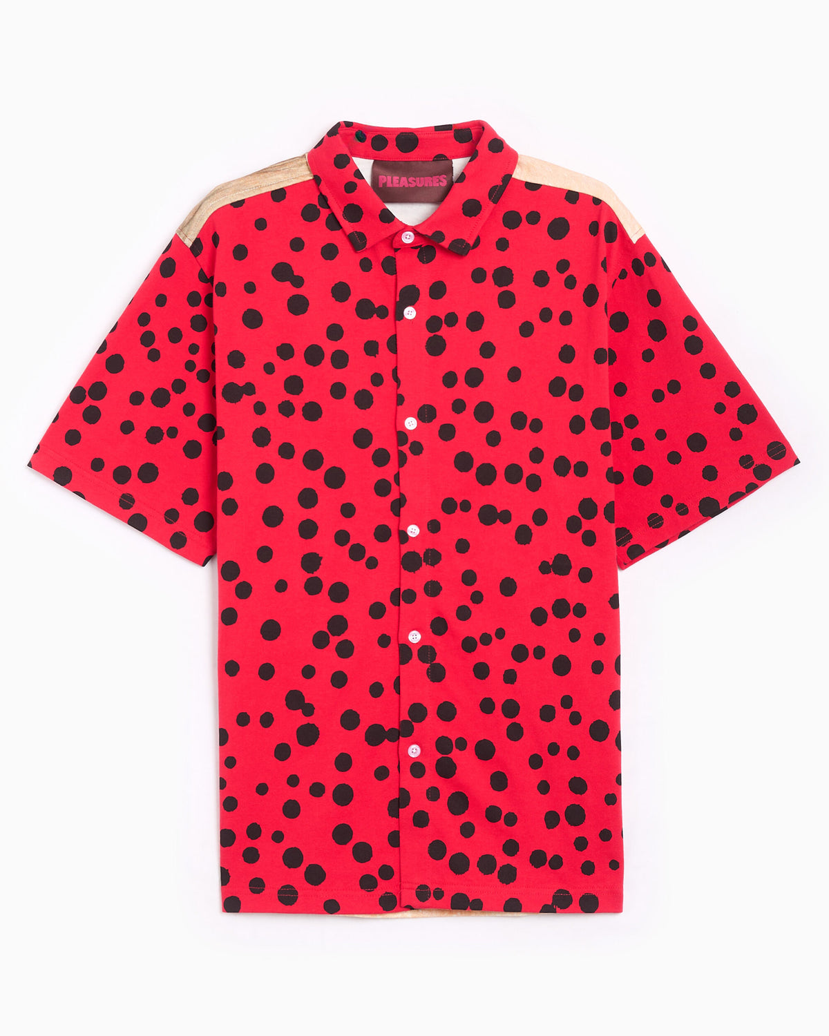 Shirts Pleasures Bug Eye Graphic Short-Sleeved Relaxed Men's Shirt - P26F020-RED