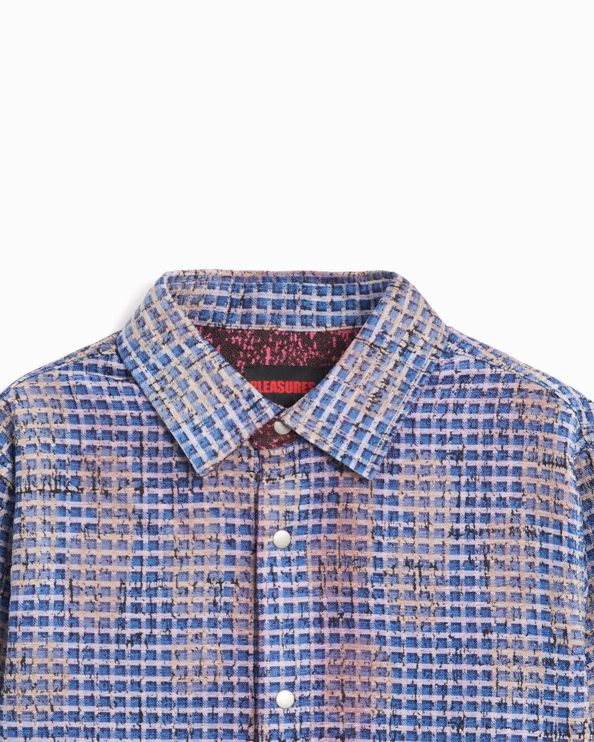 Shirts Pleasures Operator Plaid Reversible Men's Shirt - P26F005-BLUE