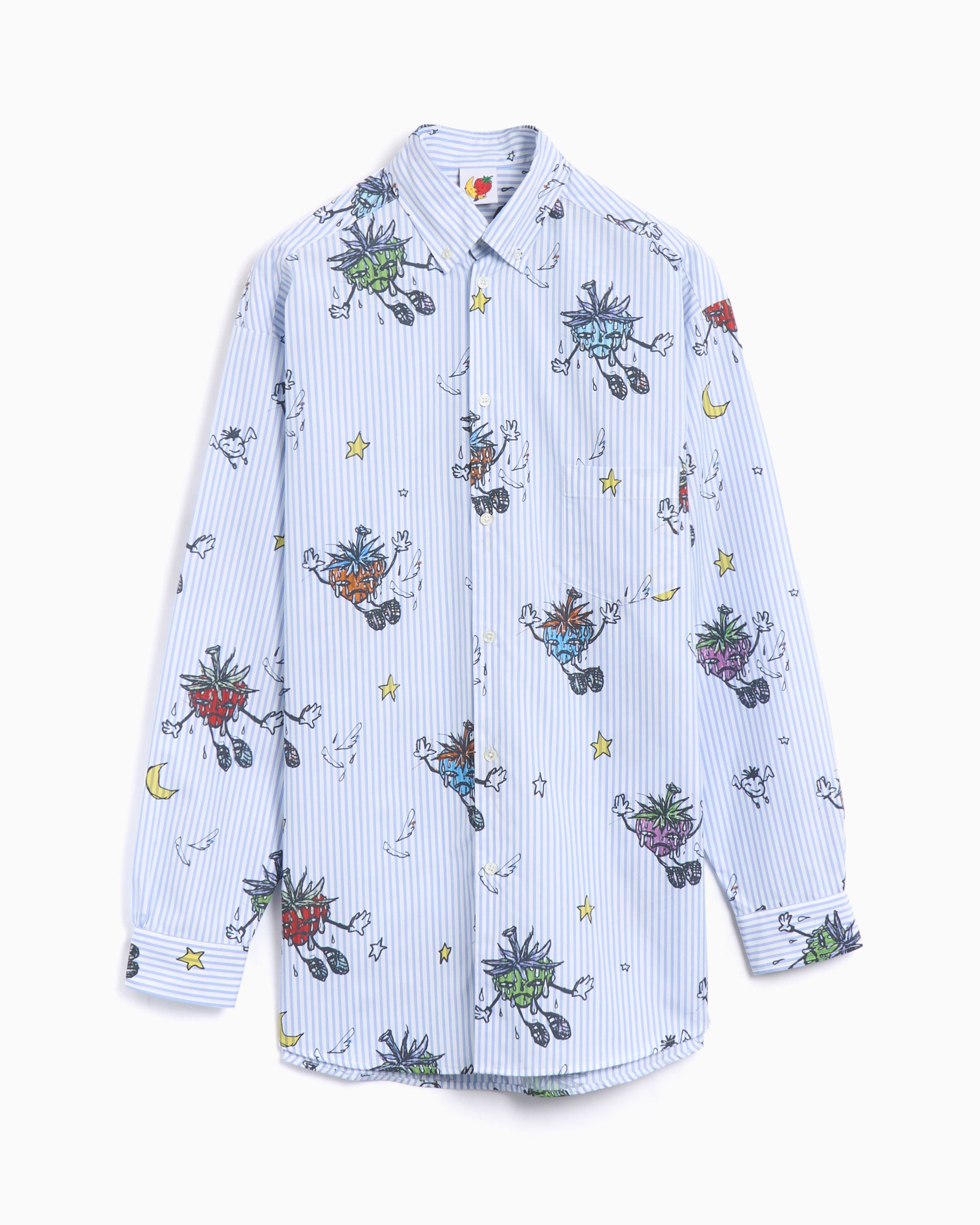 Shirts Sky High Farm Workwear Strawbabies Unisex Button Down Shirt Relaxed Unisex Shirt - SHF07B012-1