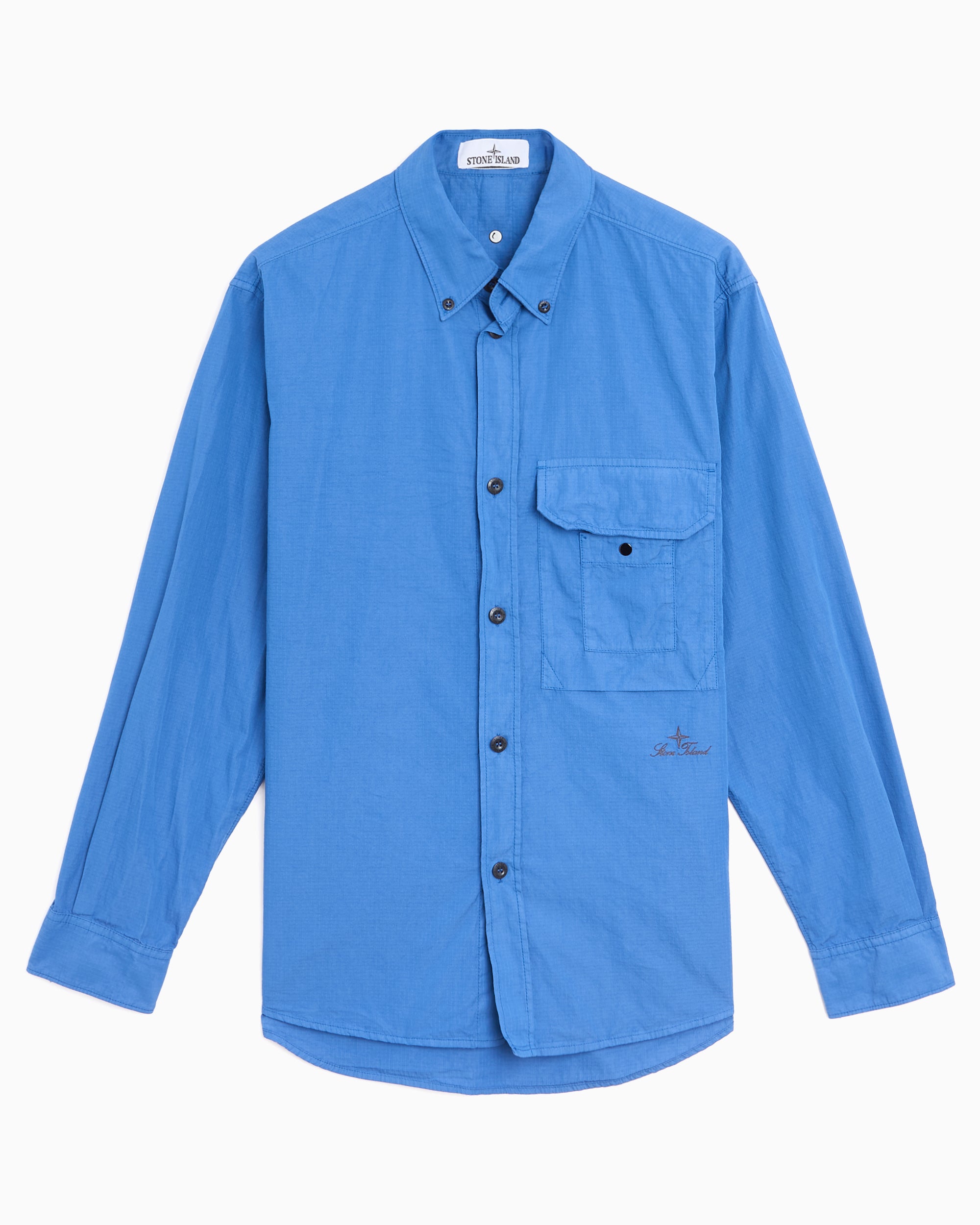Stone Island Ripstop Embroidered Relaxed Men's Shirt