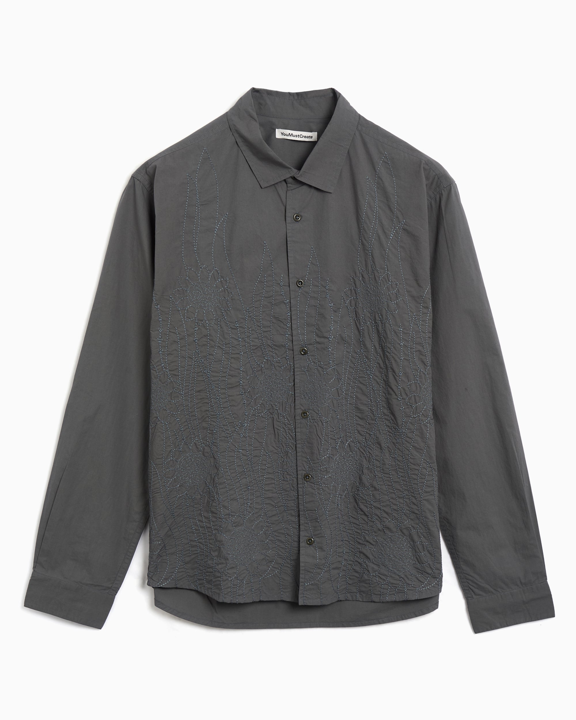gunmetal grey dress shirt Gray Twill Dress Shirt – Anto main image 1