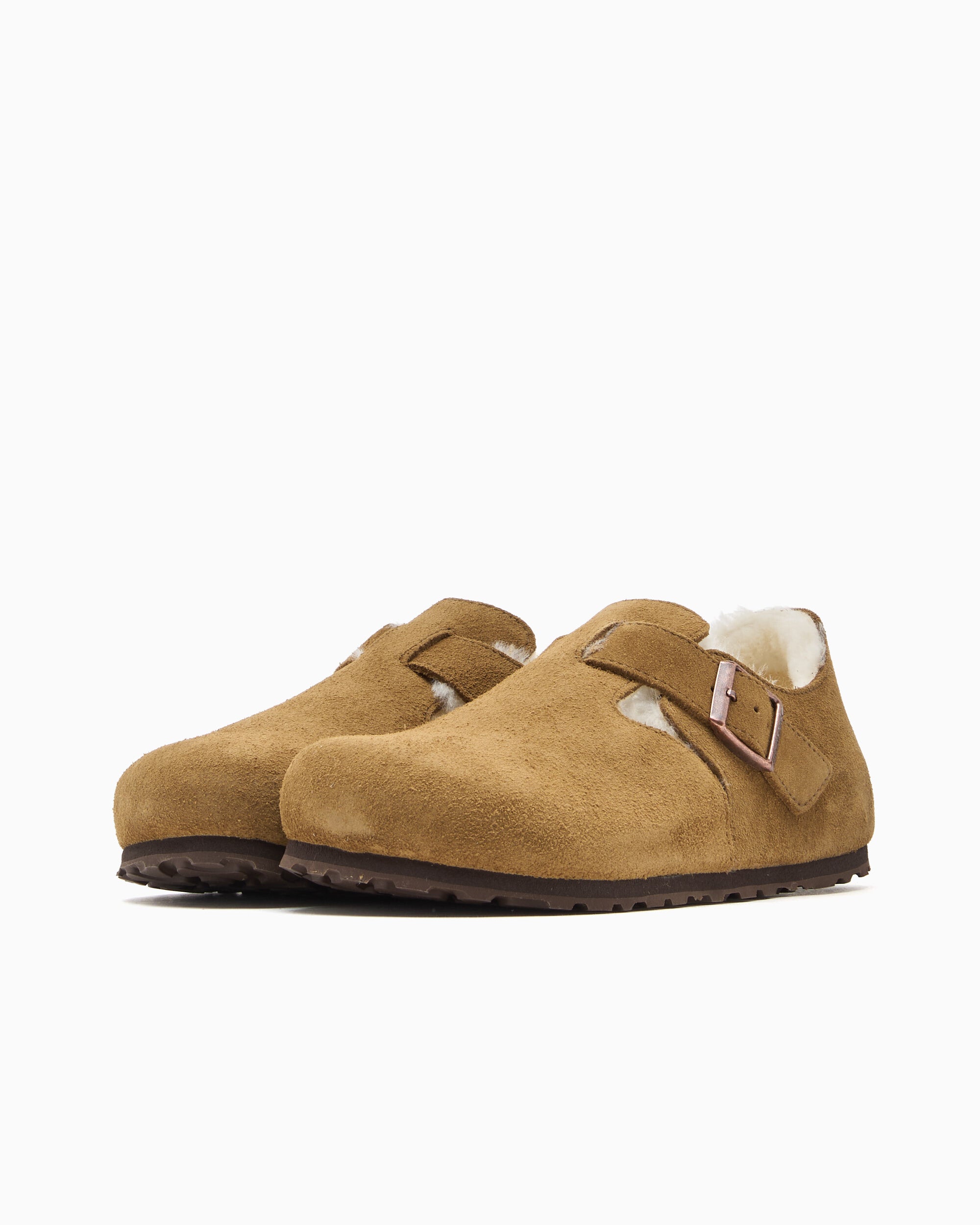 Shoes BIRKENSTOCK London Shearling Suede Leather Narrow Women's Shoes - 1014963