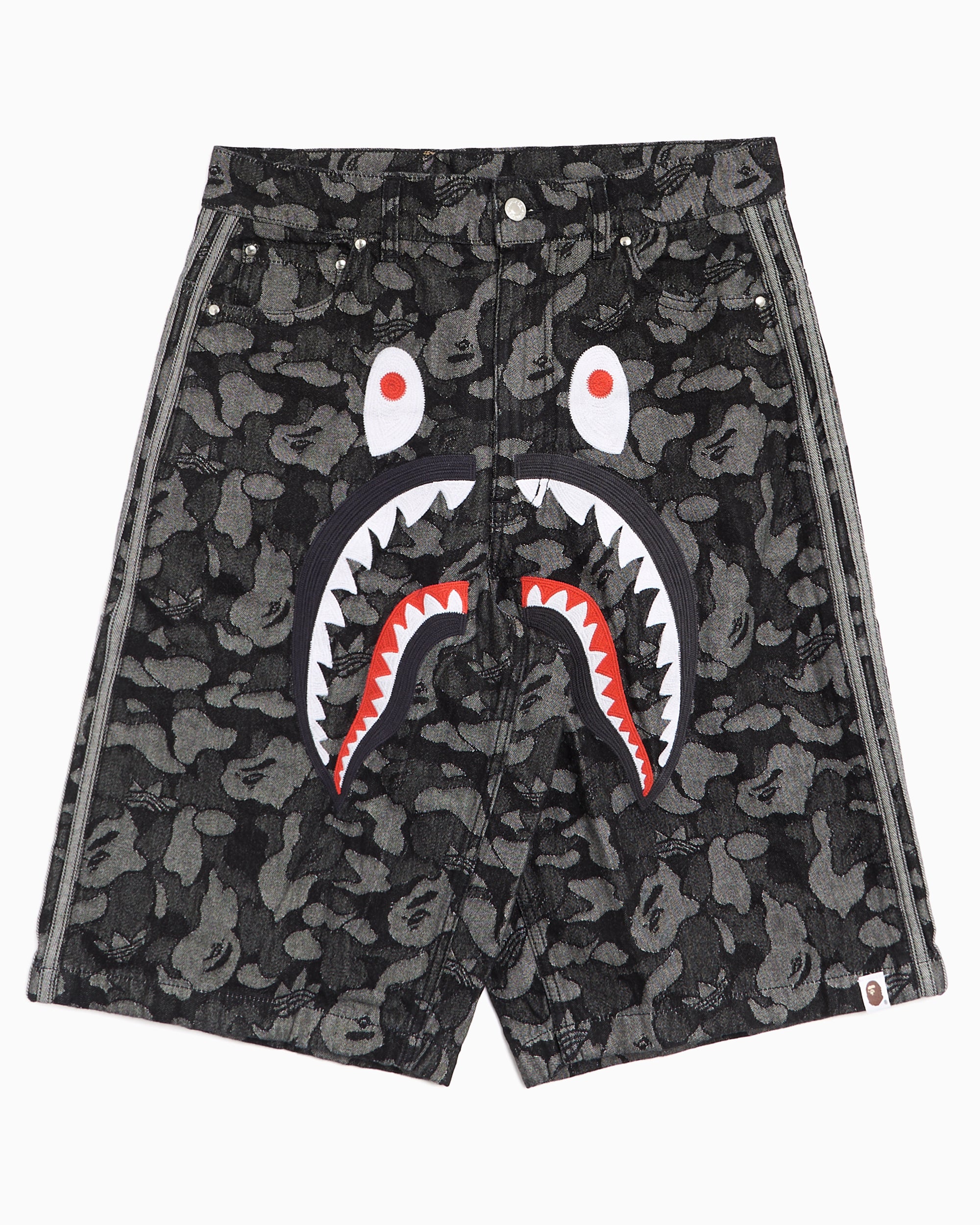 [メメ ] BAPE - SHARK DENIM SHORTS adidas Originals x BAPE Shark Denim Jorts Relaxed Men's Shorts