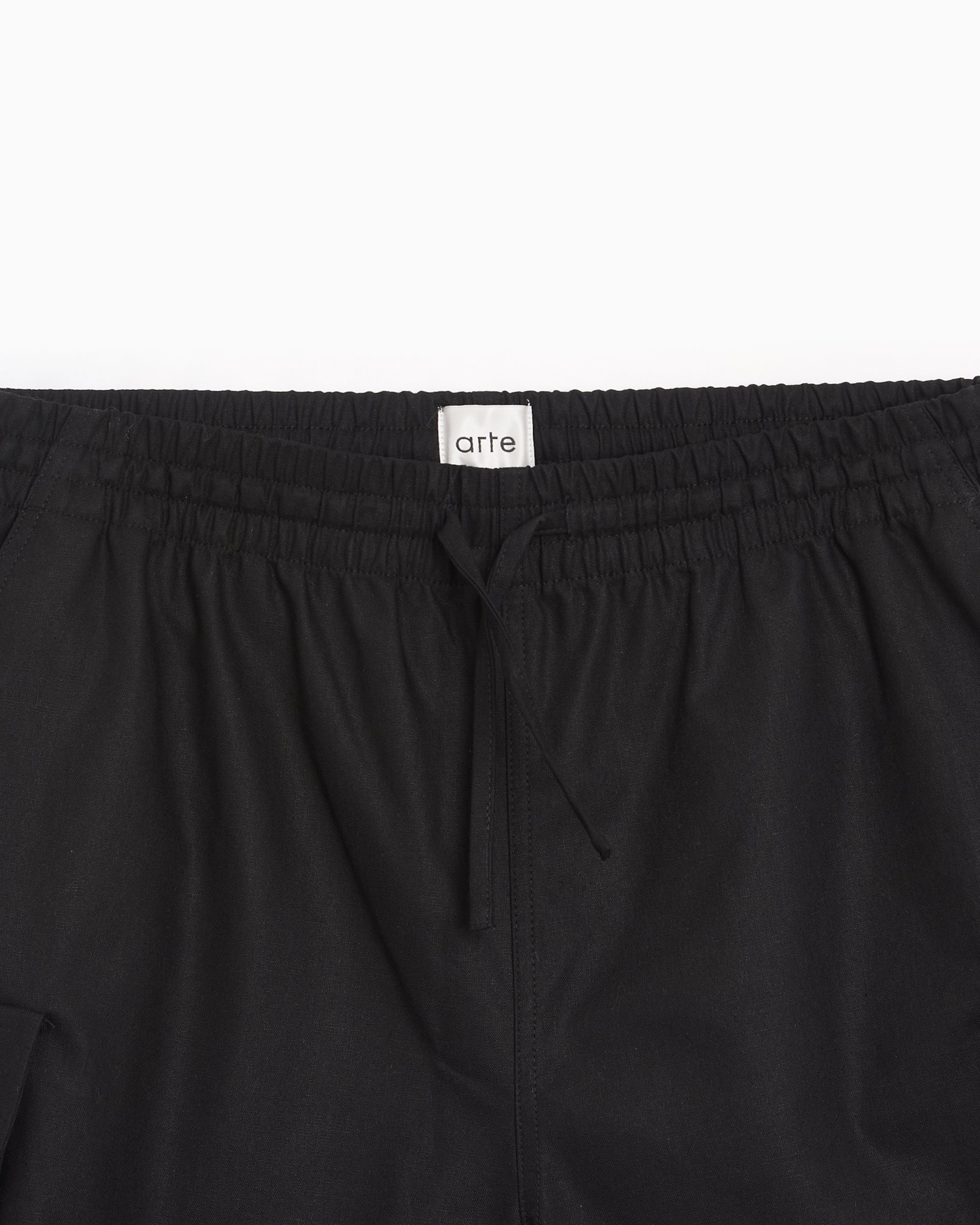 Shorts Arte Antwerp Linen Cargo Men's Shorts - SS26-040SHO-Black