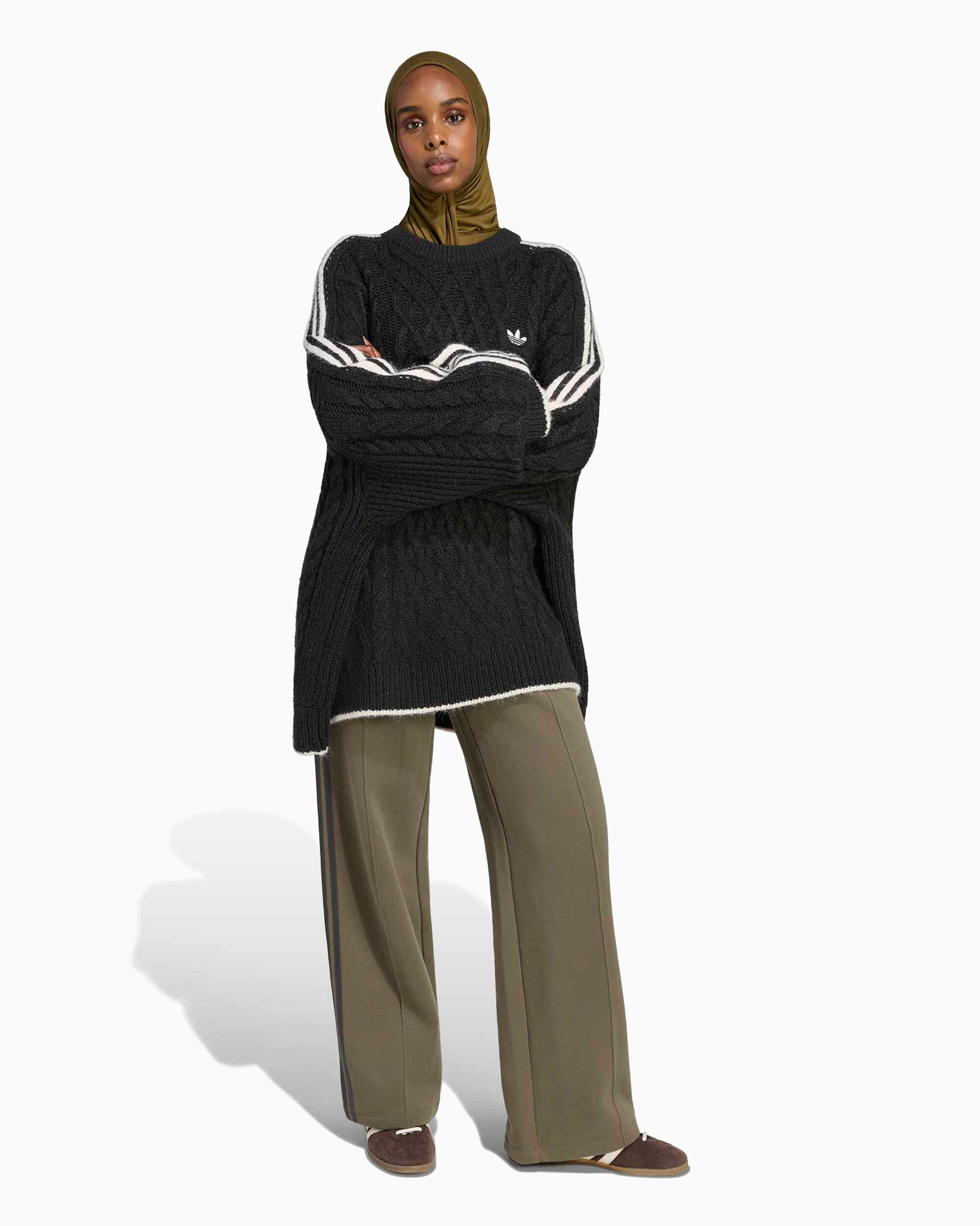 Sweaters adidas Originals Cable Knit Graphic Oversize Women's Sweater - KR9621
