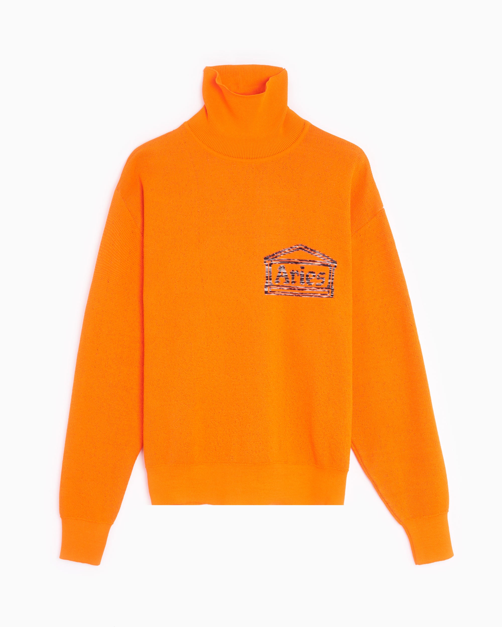 Sweaters Aries Temple Fluro Men's Turtleneck Knit Sweater Men's Sweater - FTAR20024-ORG