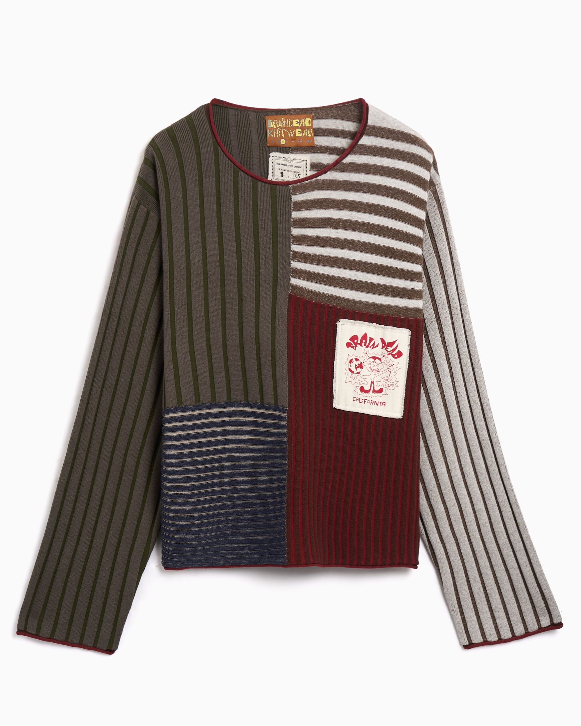 Brain Dead Mixed Striped Boxy Men's Sweater