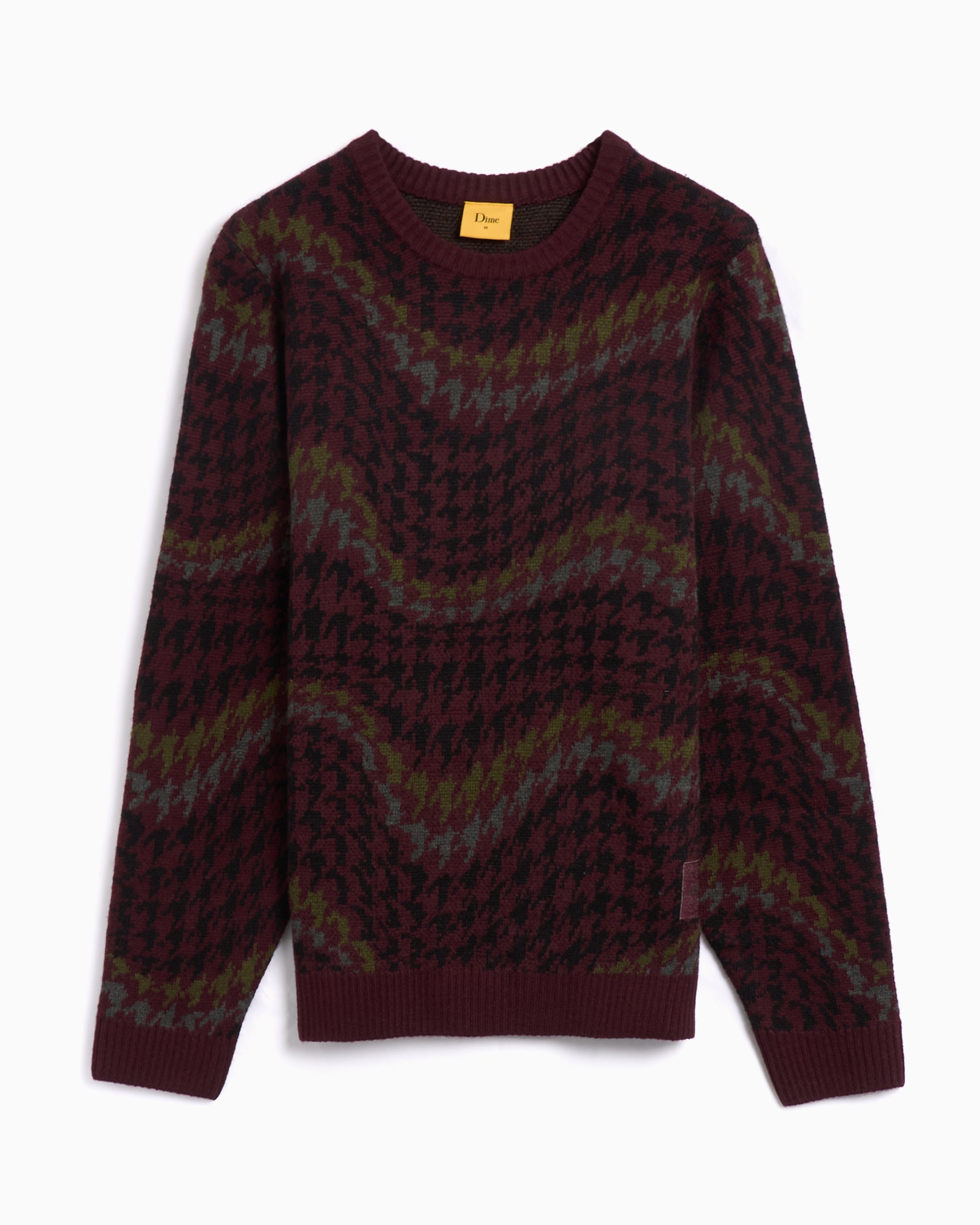 Sweaters Dime MTL Houndstooth Men's Knit Sweater Men's Sweater - DIMEHO247BUR